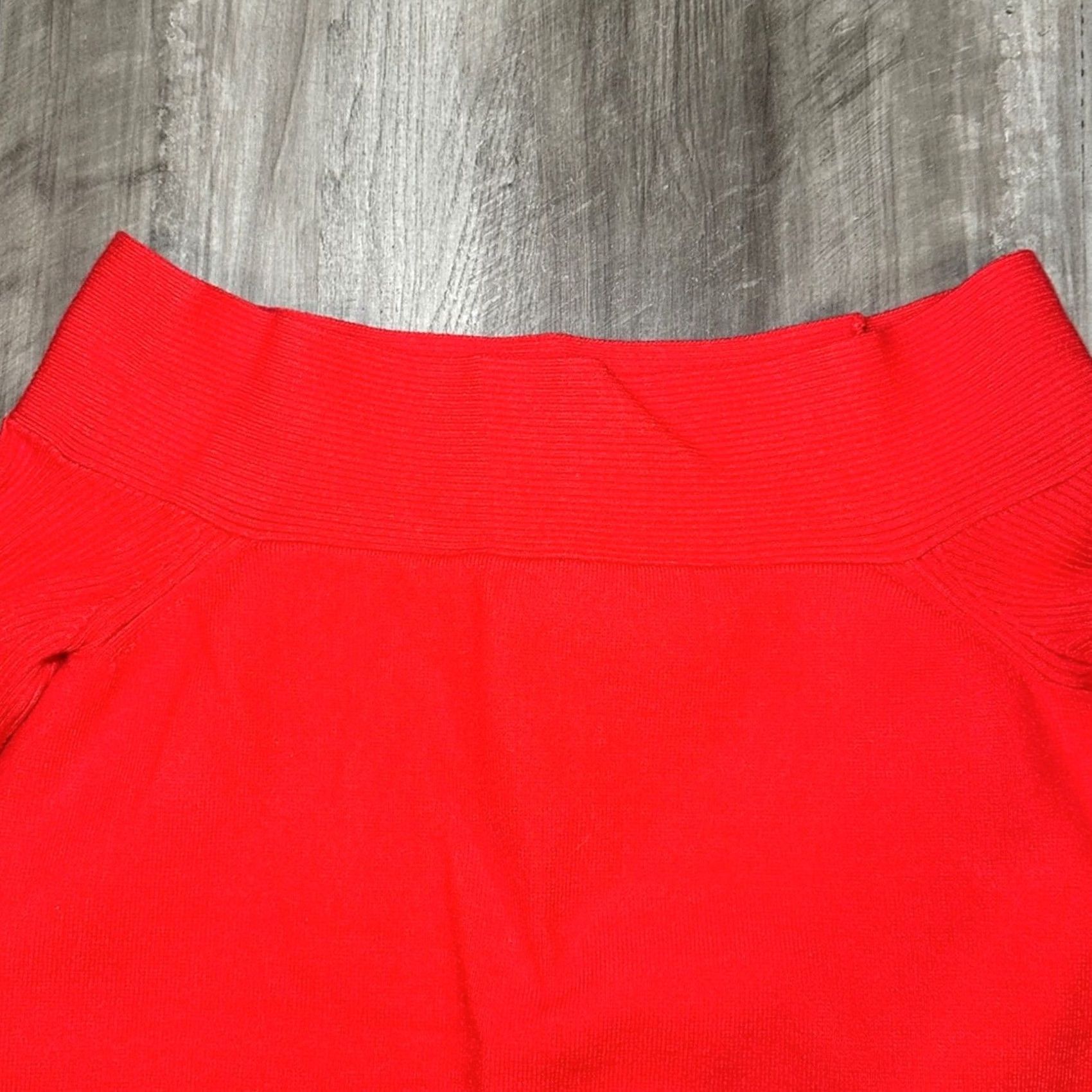 Anthropologie Anthropologie Shirt Womens Medium Red Vibrant Elise Ribbed Off Shoulder Sweater Tunic Size M / US 6-8 / IT 42-44 - 5 Thumbnail