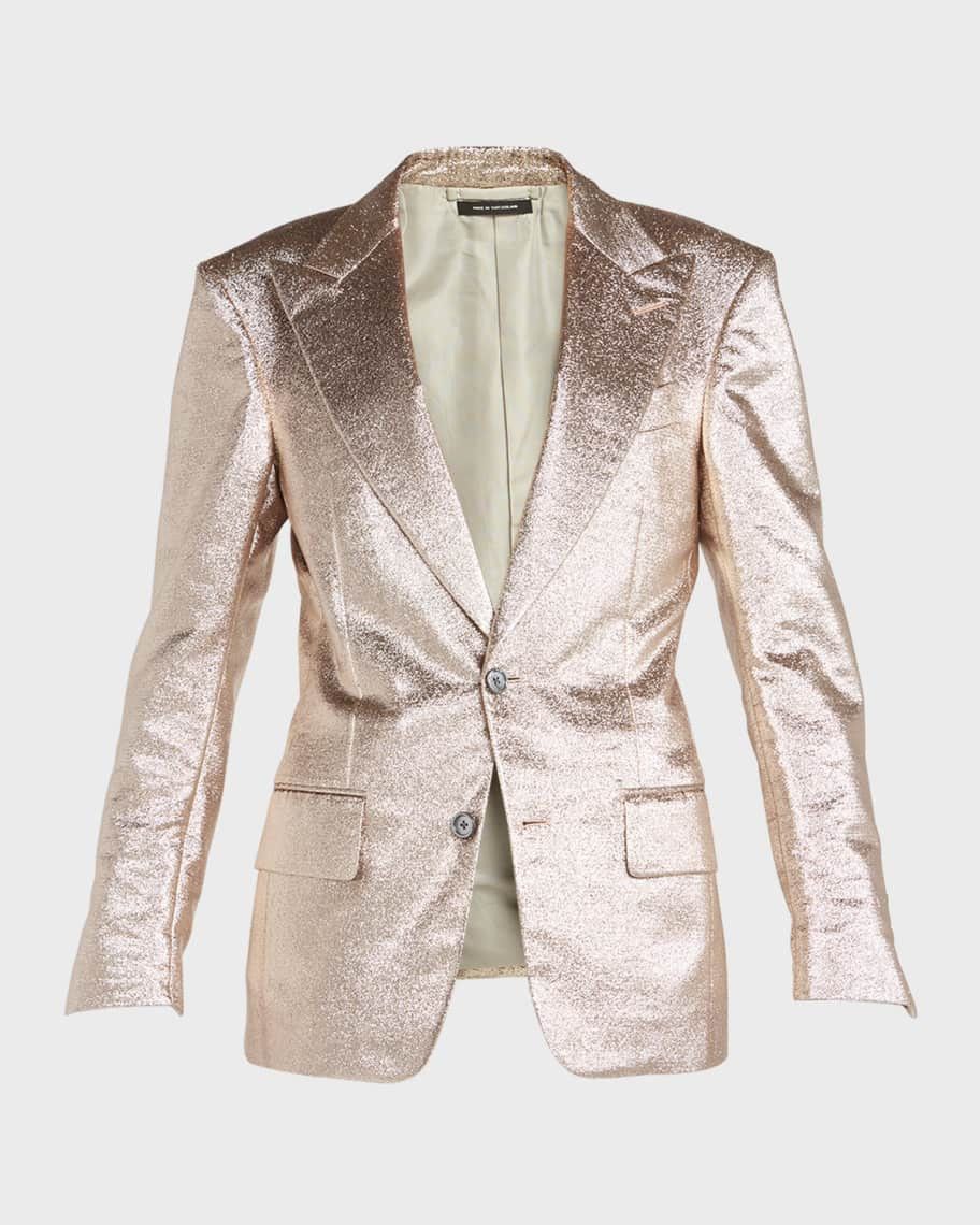 image of Tom Ford O1Loc1C0424 Gi2945 Iridescent Sable Tailored Jacket In Gold, Women's (Size XS)