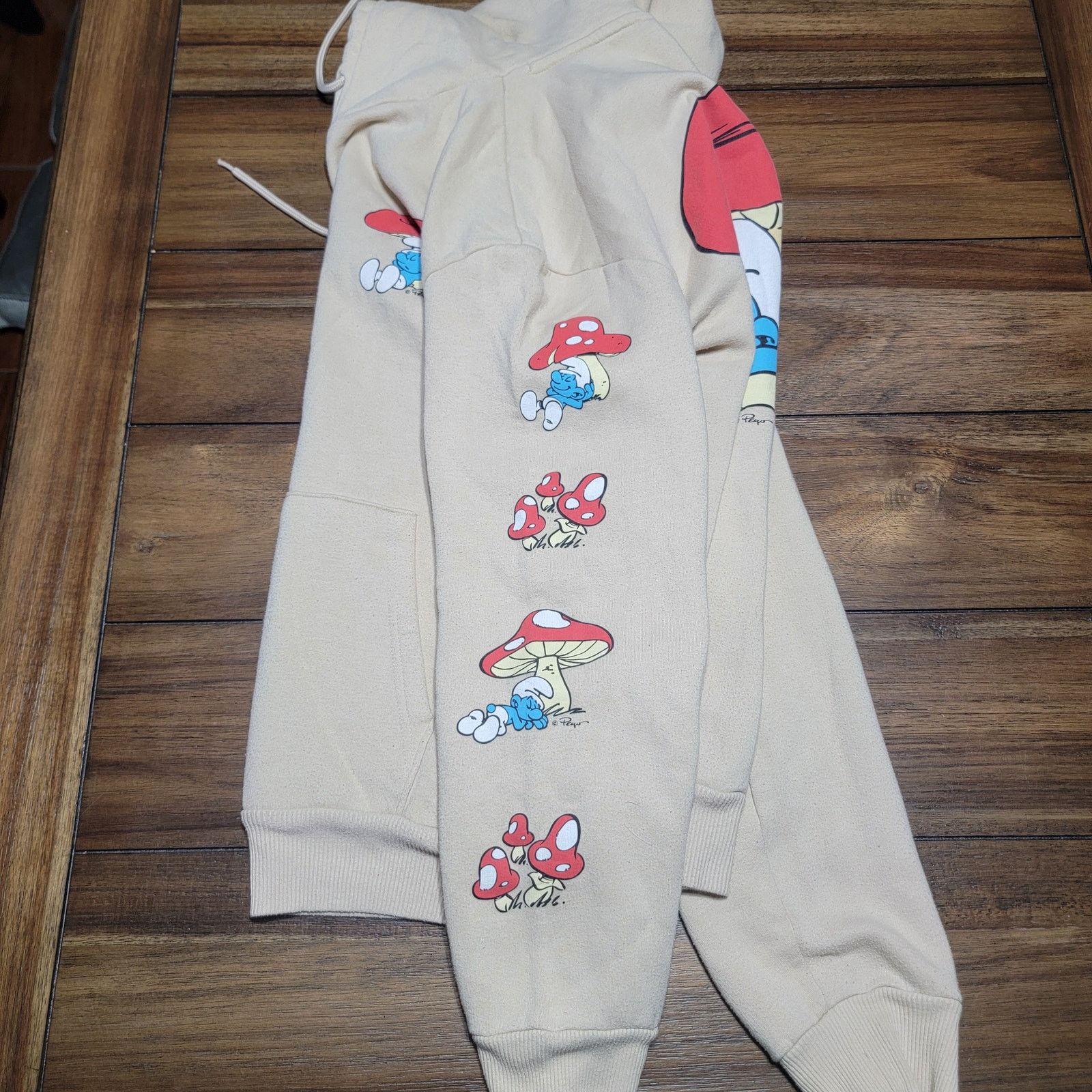 Other Smurfs LS Beige Unisex Hoodie Snooze Smurf - Size Medium Size M / US 6-8 / IT 42-44 - 4 Thumbnail
