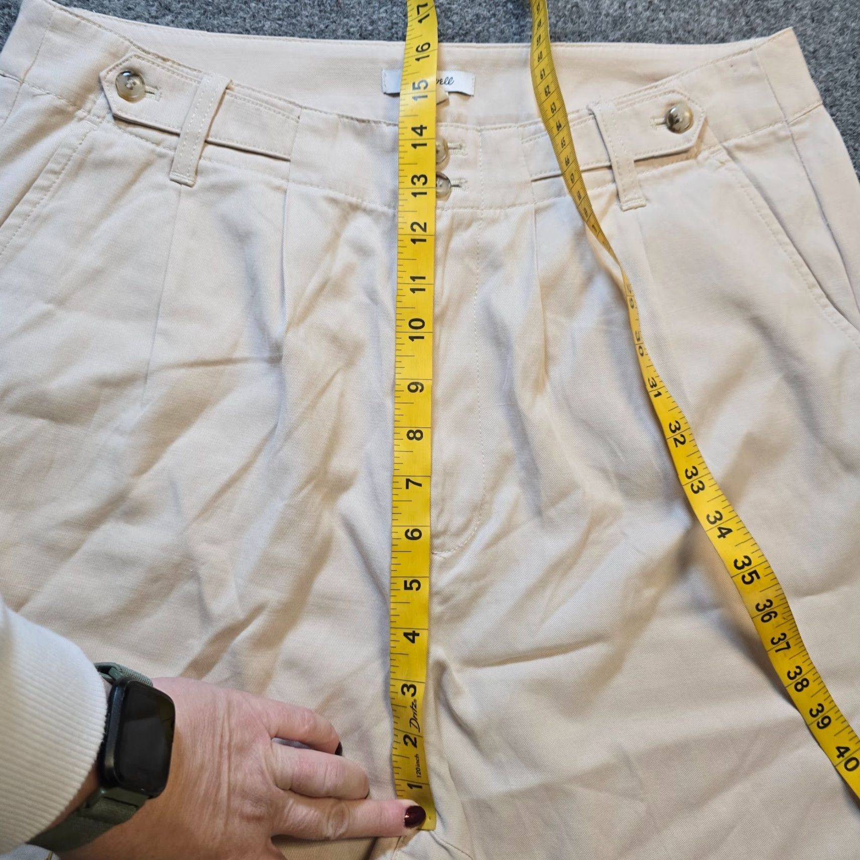 Madewell Madewell Pants Womens Size 12 Tall Beige Khaki Wide-Leg Pleated Capsule Casual Size 34" / US 12 / IT 48 - 6 Thumbnail