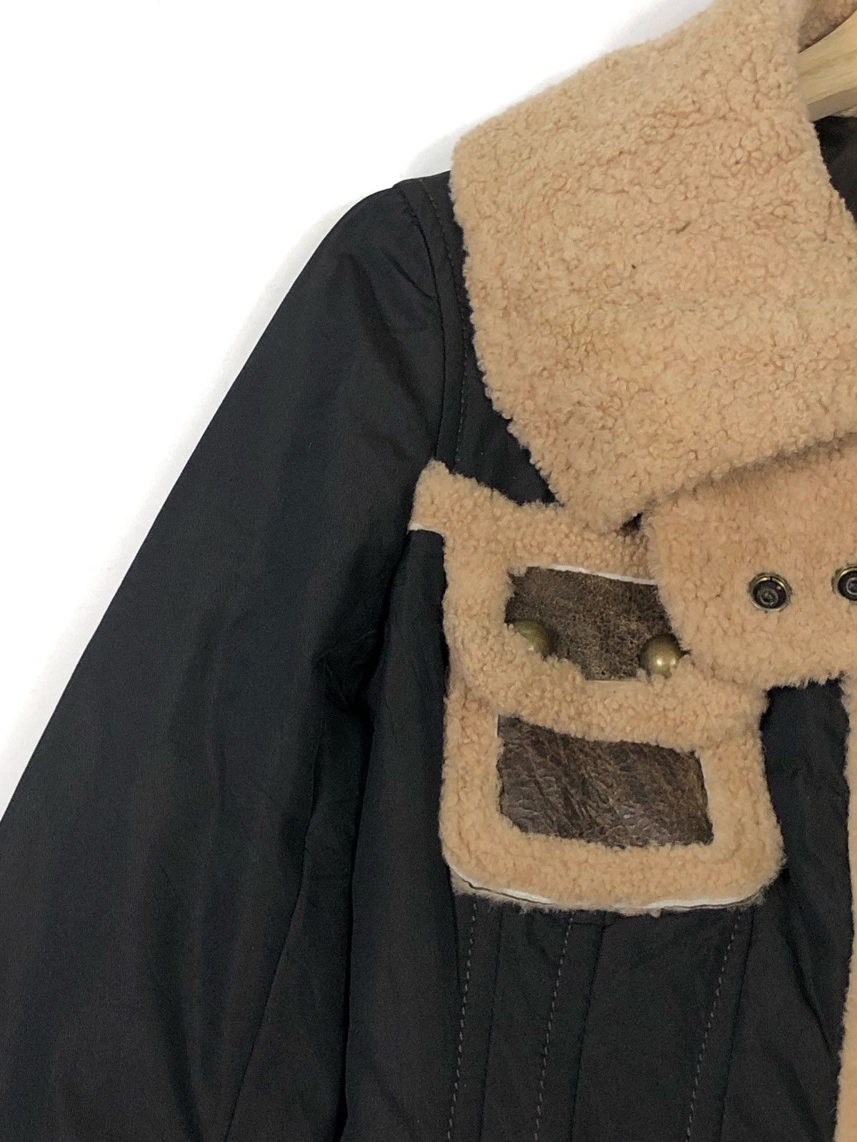 Blackstock & Weber MADE IN ITALY WEBER PATCHWORK SHEEPSKIN SHEARLING JACKET Size XXS / US 00 / IT 34 - 10 Thumbnail