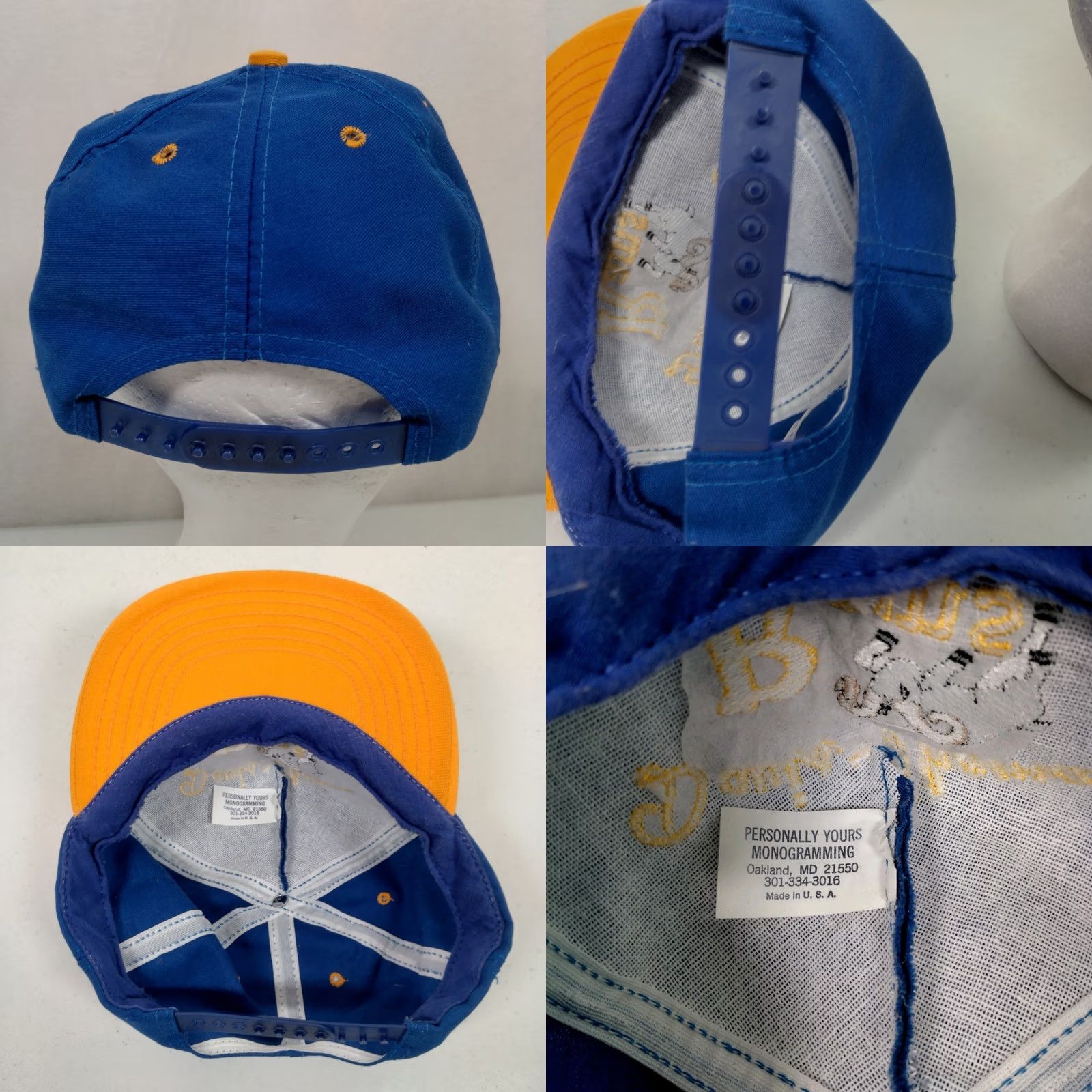 Vintage VINTAGE Davis Thomas West Virginia Rams Baseball Cap Hat Blue Gold Ram Snap Back Men One Size Cotton Canvas Adjustable Embroidered Rams Cap Size ONE SIZE - 9 Thumbnail