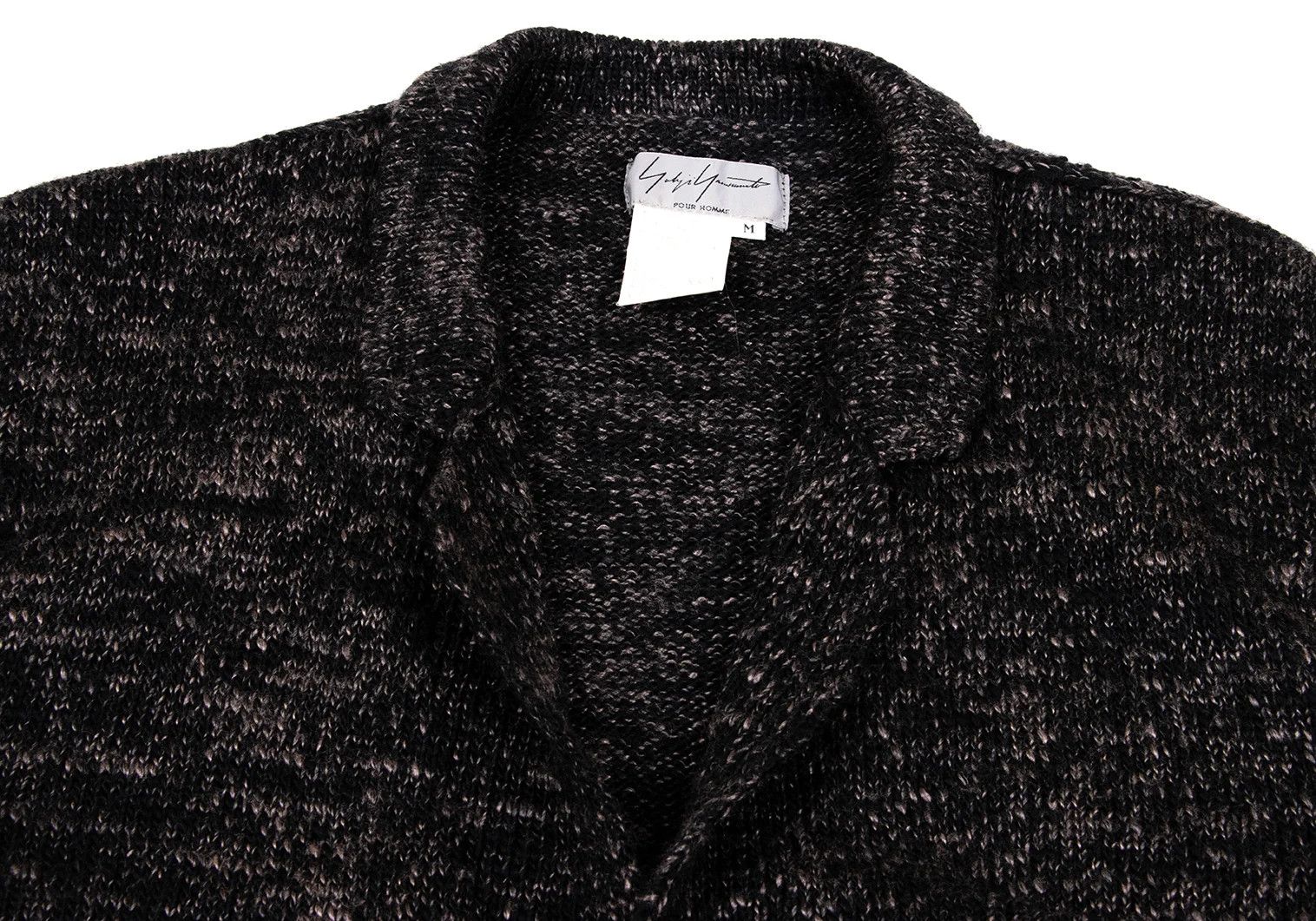 Yohji Yamamoto Yohji Yamamoto Wool Knit Jacket Charcoal Black M Size US M / EU 48-50 / 2 - 3 Thumbnail