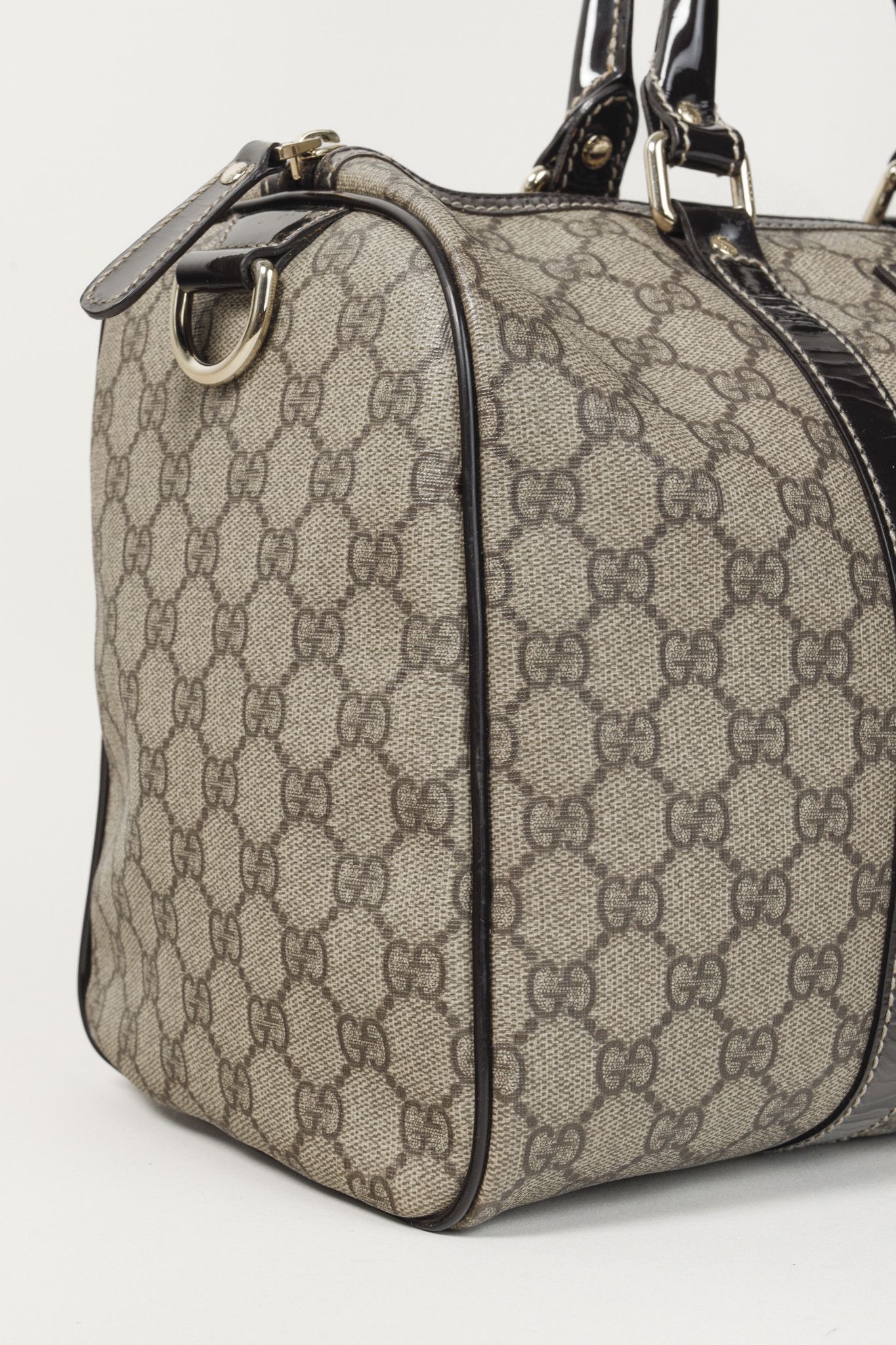 Gucci Gucci Brown Patent Medium GG Joy Boston Bag Size ONE SIZE - 7 Thumbnail