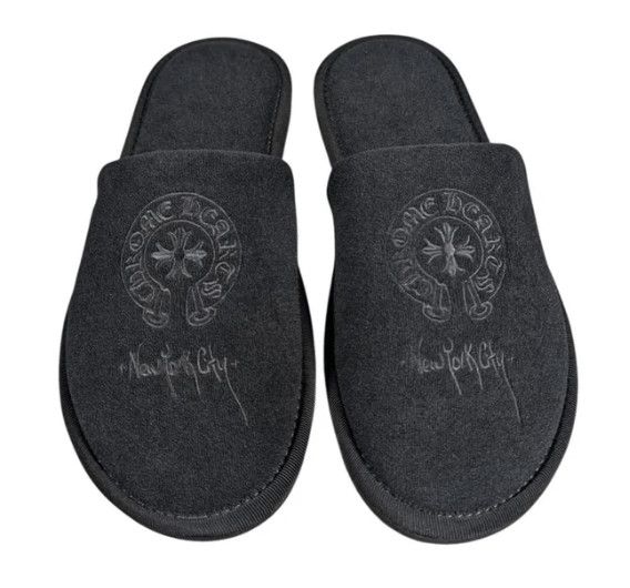 Chrome Hearts Horseshoe Logo New York City Exclusive Hotel Slippers Black Size US 6 / EU 39 - 1 Preview