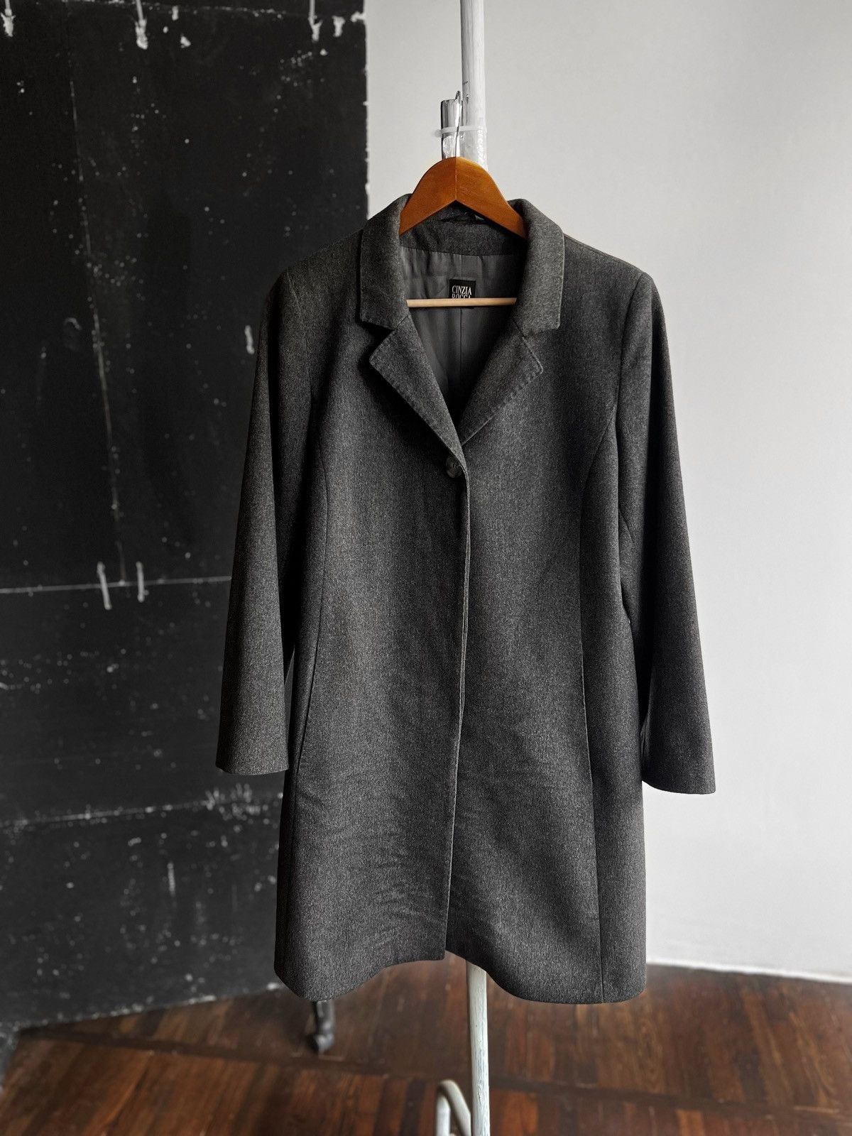 Cinzia Rocca Cinzia Rocca Womens Premium Dark Gray Virgin Wool Pea Coat Size M / US 6-8 / IT 42-44 - 1 Thumbnail