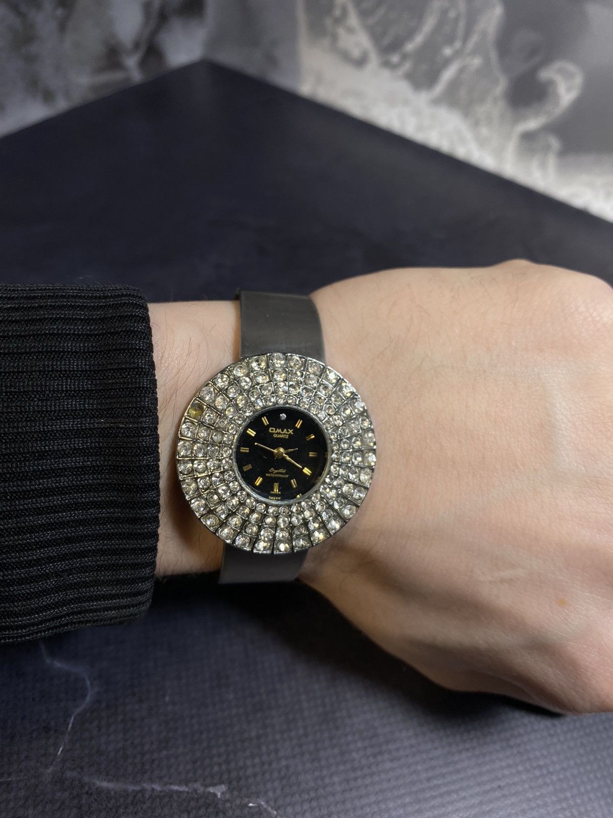 Jewelry Omax Vintage Crystal Watch – Elegant Statement Piece ⏳ Size ONE SIZE - 2 Thumbnail