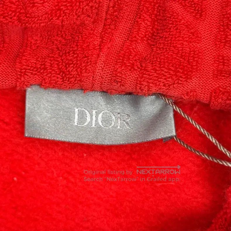 Dior Dior Red classic logo towel material hooded sweatshirt Size US L / EU 52-54 / 3 - 5 Thumbnail