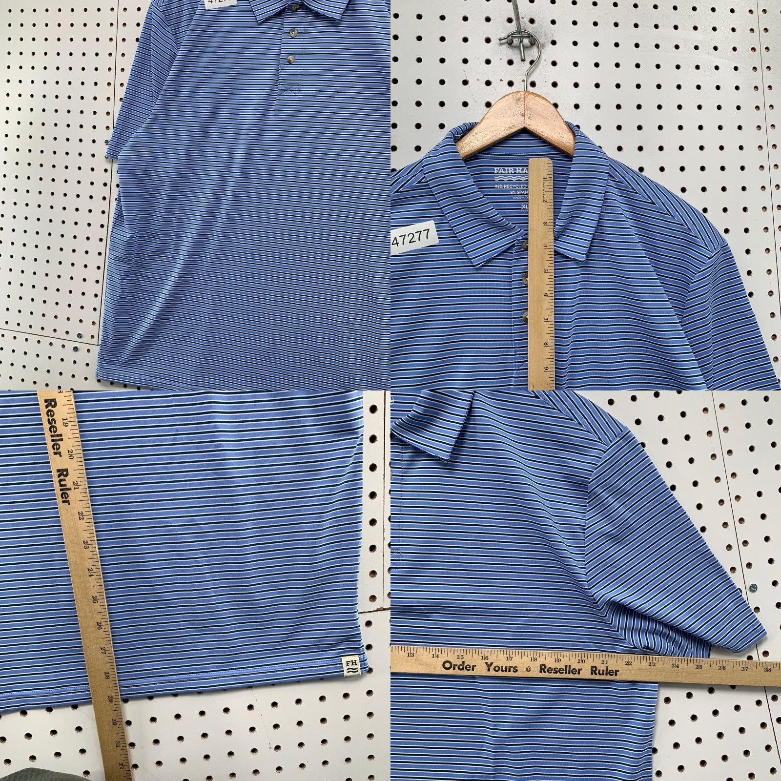Vintage Fair Harbor Polo Shirt Mens XL Blue Striped Short Sleeve Golf Sailing Outdoor Size US XL / EU 56 / 4 - 8 Thumbnail