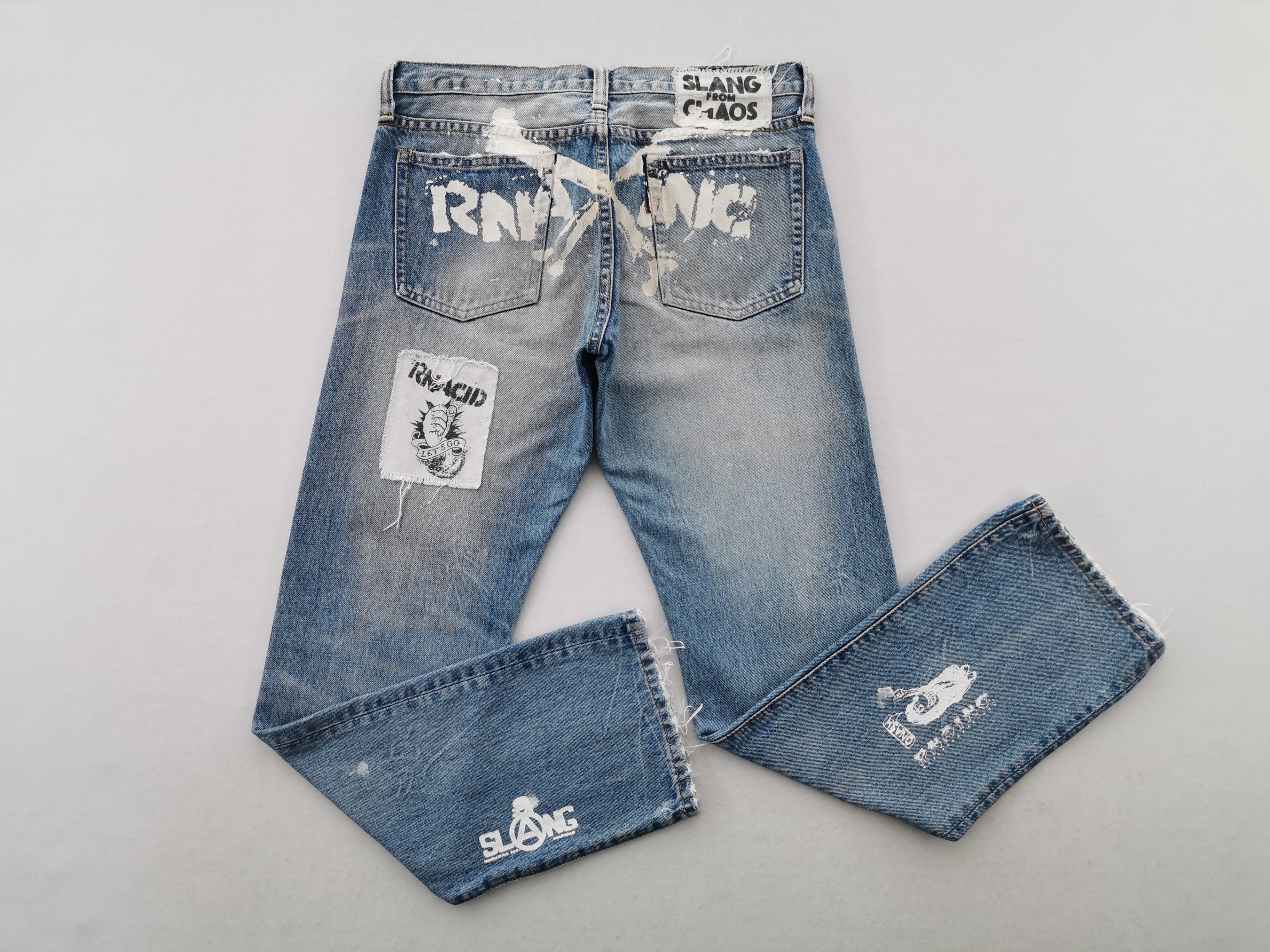 Band Tees × Vintage Distressed Vintage 90's RNA X Rancid Slang From Chaos Denim Size US 32 / EU 48 - 1 Thumbnail