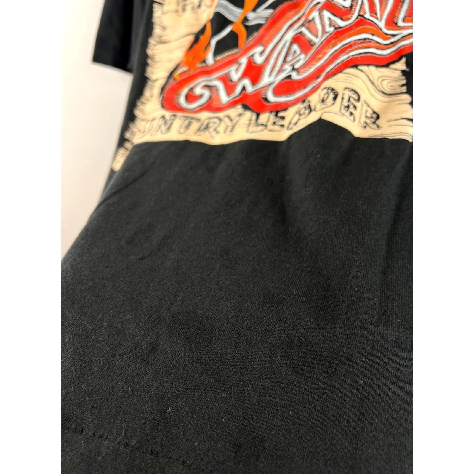 Fruit Of The Loom VINTAGE WAMZ 97.5 FM “HOT COUNTRY LEADER” T-SHIRT L USA MADE Flame Graphic FOTL USA Black Men T-Shirt Size US L / EU 52-54 / 3 - 2 Thumbnail
