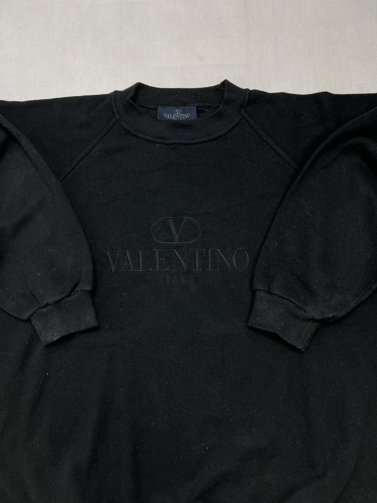 Valentino Fleece Sweatshirt Valentino Jeans big logo vintage Size US XL / EU 56 / 4 - 3 Thumbnail