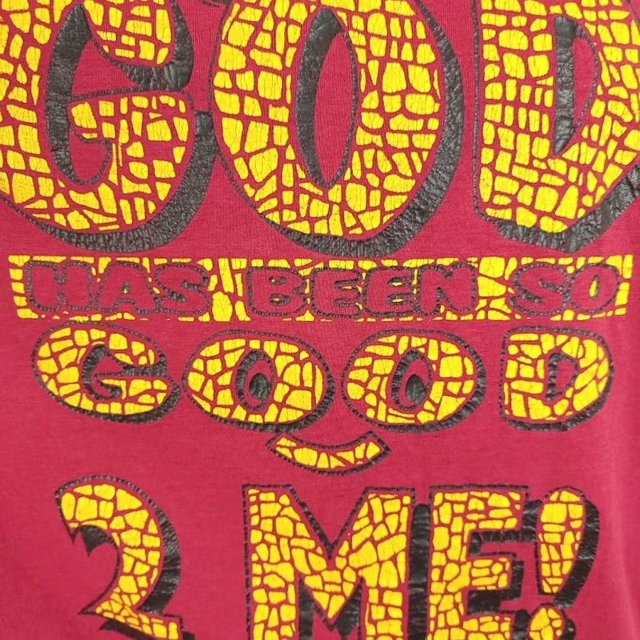Fruit Of The Loom VINTAGE Fruit of the Loom Christian T Shirt Mens Large 90s God Has Been So Good Made In USA Red Cotton Blend Short Sleeve Crew Neck Size US L / EU 52-54 / 3 - 3 Thumbnail