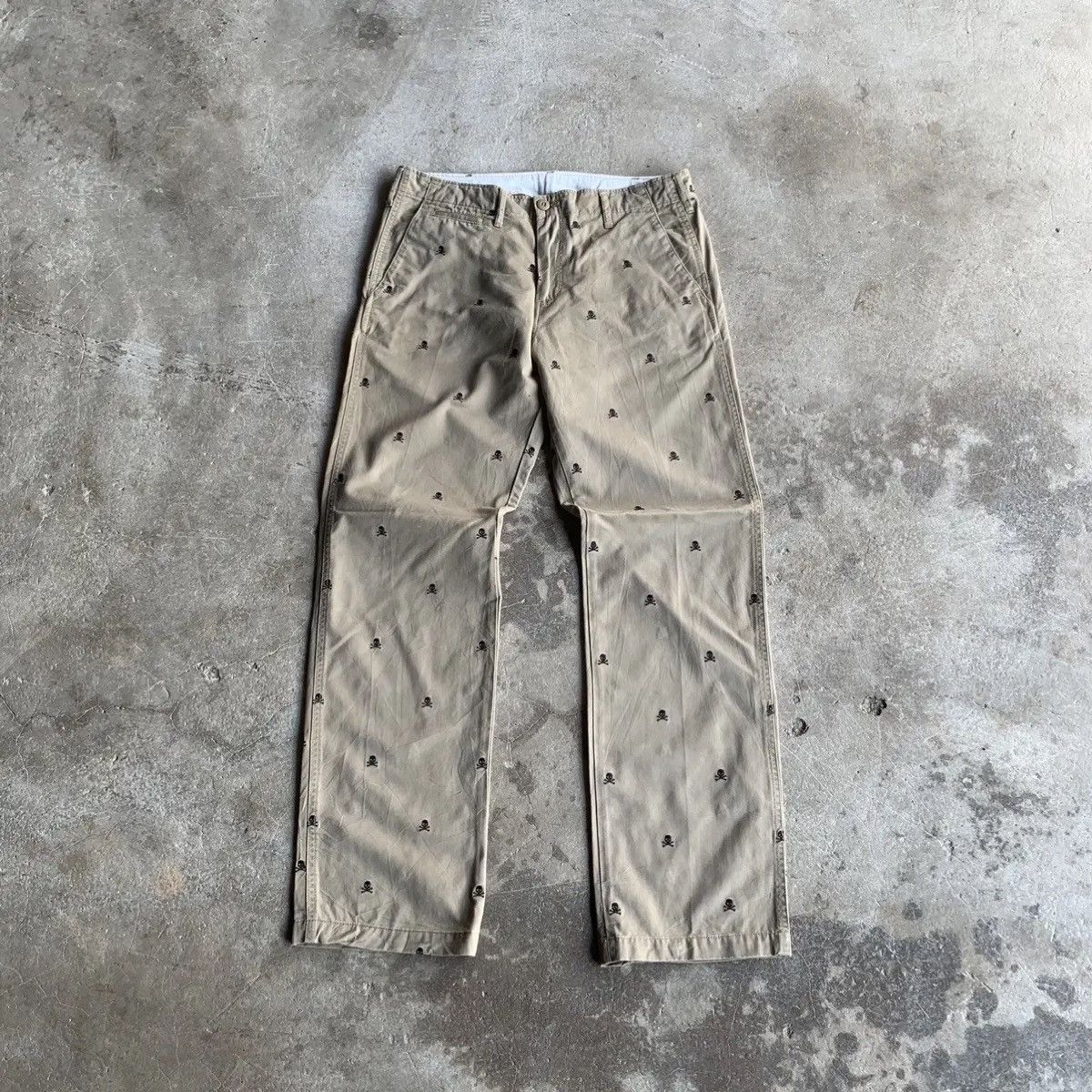 Japanese Brand 💥 STEALS 💥 Skulls Embroidery W32 L31 Fatique Chino Pants Size US 32 / EU 48 - 1 Thumbnail