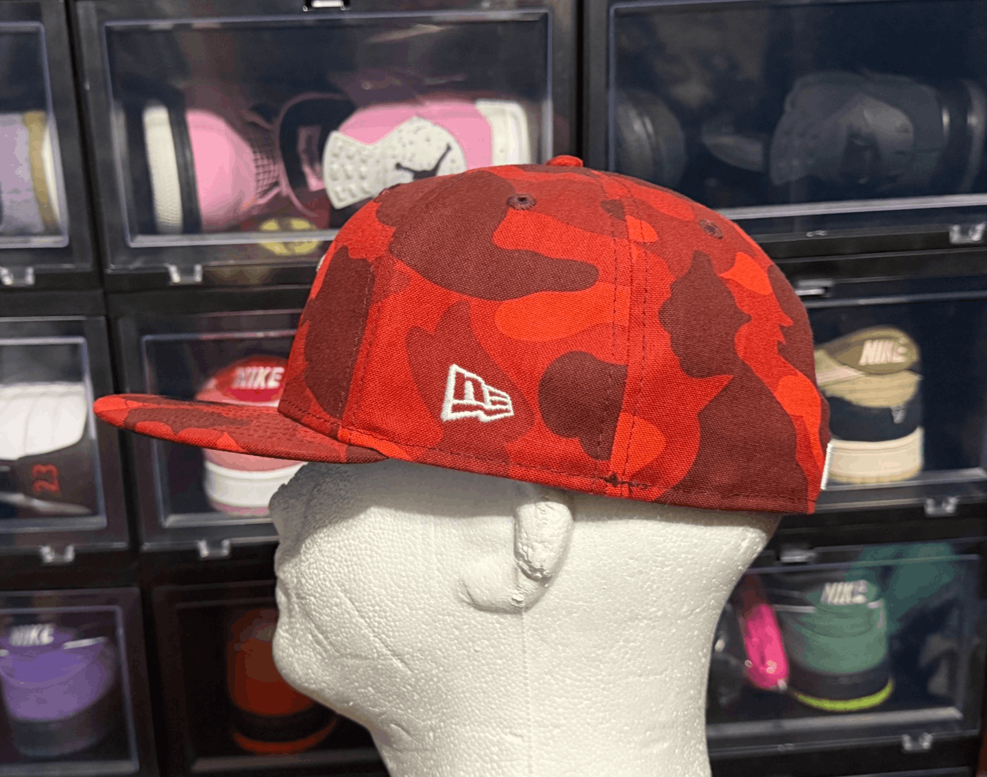 Bape BAPE x MLB New Era 59Fifty Fitted Cap Angels Camo Red 7 1/2 Size ONE SIZE - 5 Thumbnail