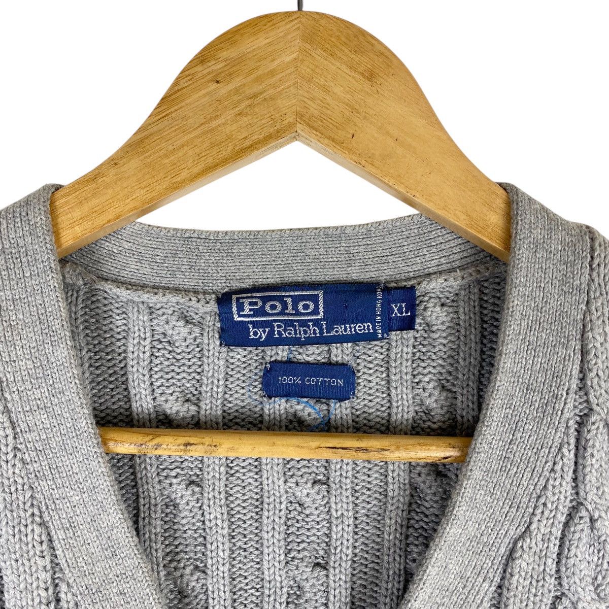Polo Ralph Lauren × Vintage 💥 VTG POLO RALPH LAUREN CABLE KNIT CARDIGAN SWEATER Size US XL / EU 56 / 4 - 8 Thumbnail