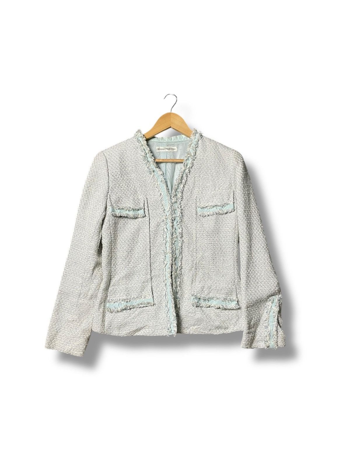 Hiroko Koshino Homme × Japanese Brand × Vintage Hiroko Koshino Tweed Blazer Outerwear (45) Size XS / US 0-2 / IT 36-38 - 1 Thumbnail