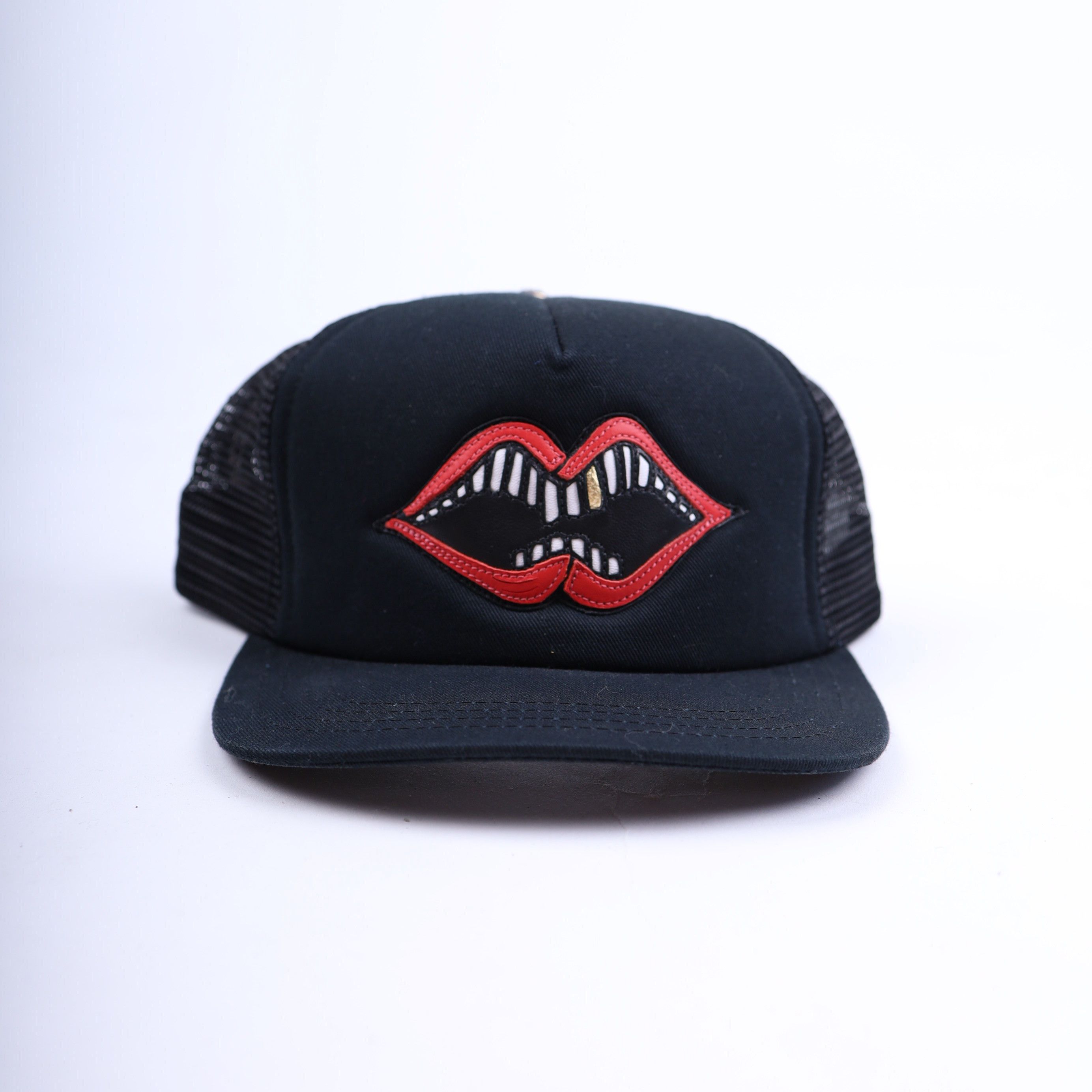 Chrome Hearts Matty Boy Black Leather Chomper Trucker Hat Size ONE SIZE - 1 Thumbnail