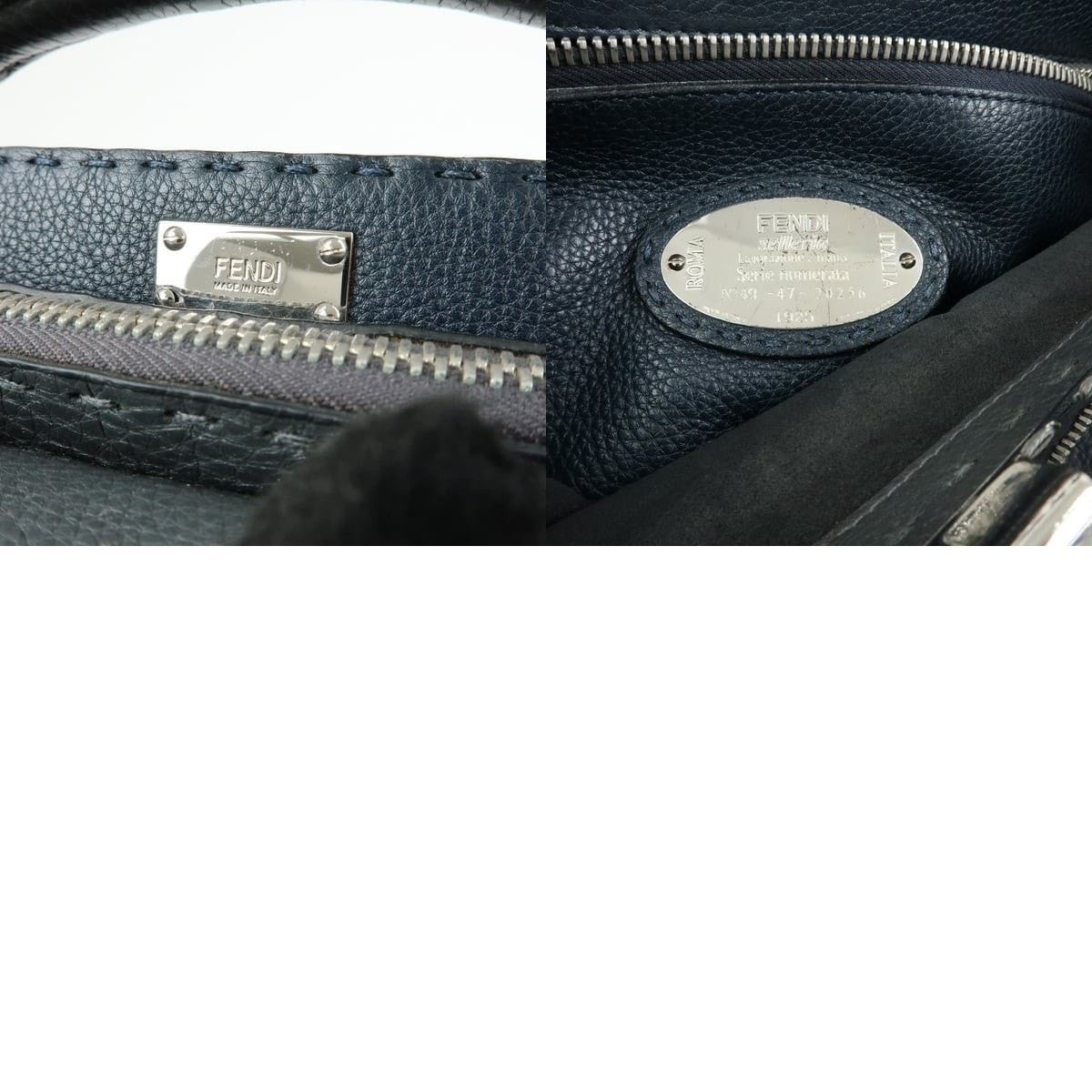 Fendi Fendi Selleria Peekaboo Calfskin Top Handle Bag Gray Size ONE SIZE - 8 Thumbnail