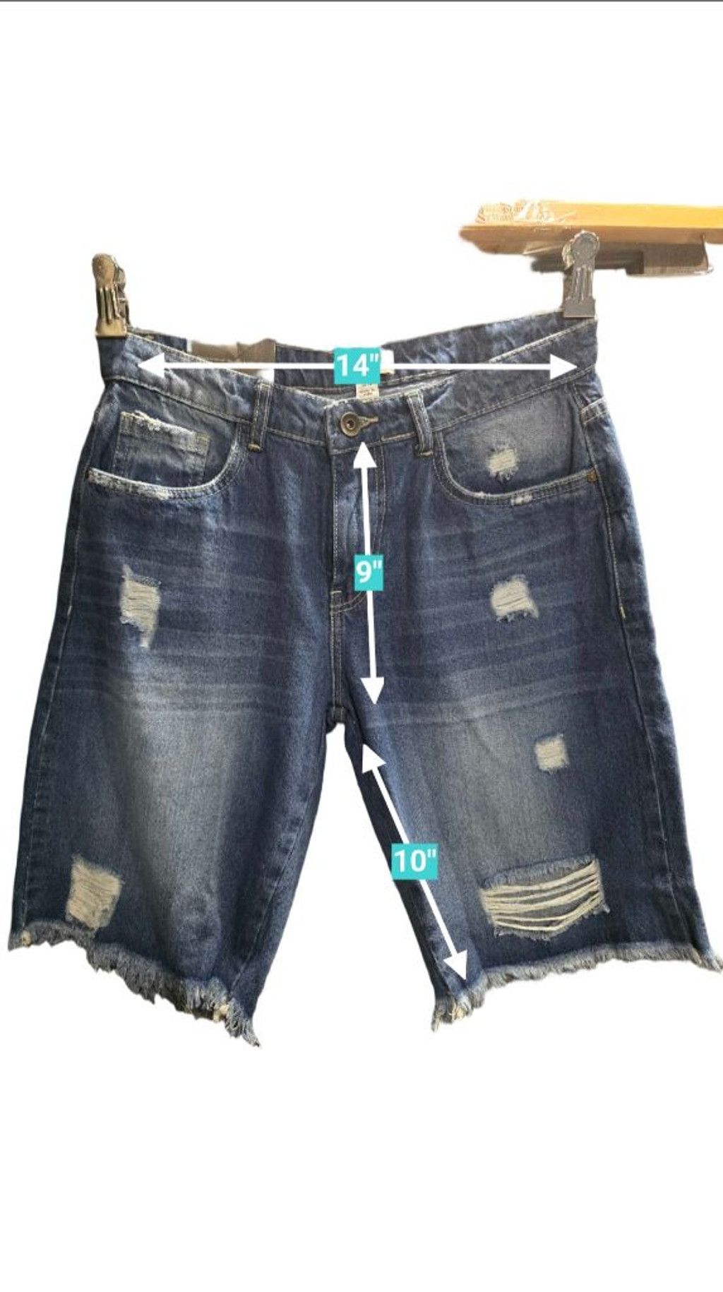 Other Myra Bag Blue Distressed Frayed Hem Jean Shorts Size M NWT Size 28" / US 6 / IT 42 - 3 Thumbnail
