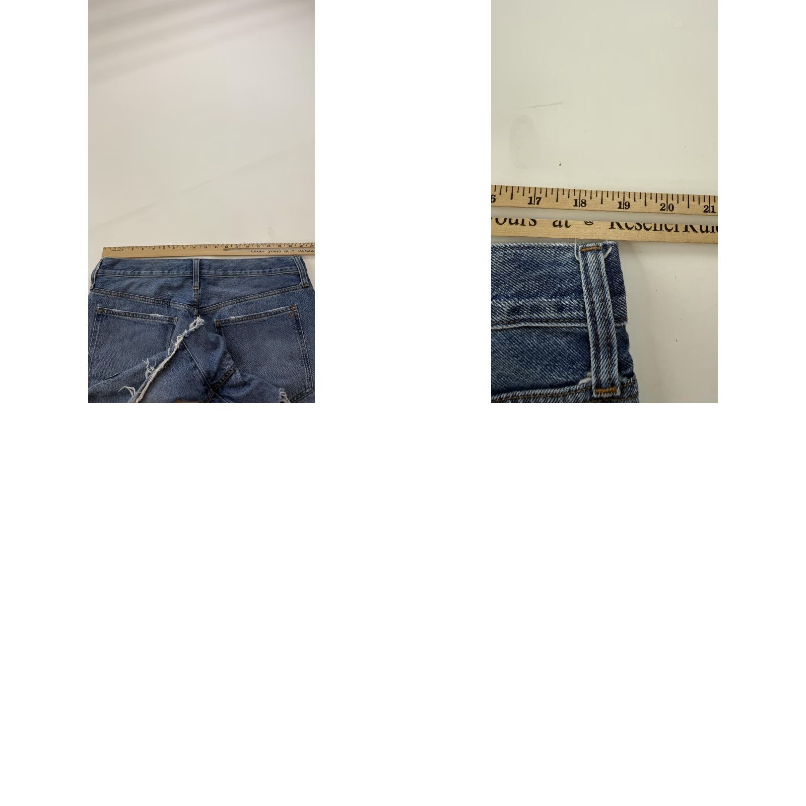 Madewell Madewell Shorts Womens 32 Blue Relaxed Mid-Length Denim Raw Hem Frayed Cutoff Size 24" / US 00 / IT 34 - 9 Thumbnail