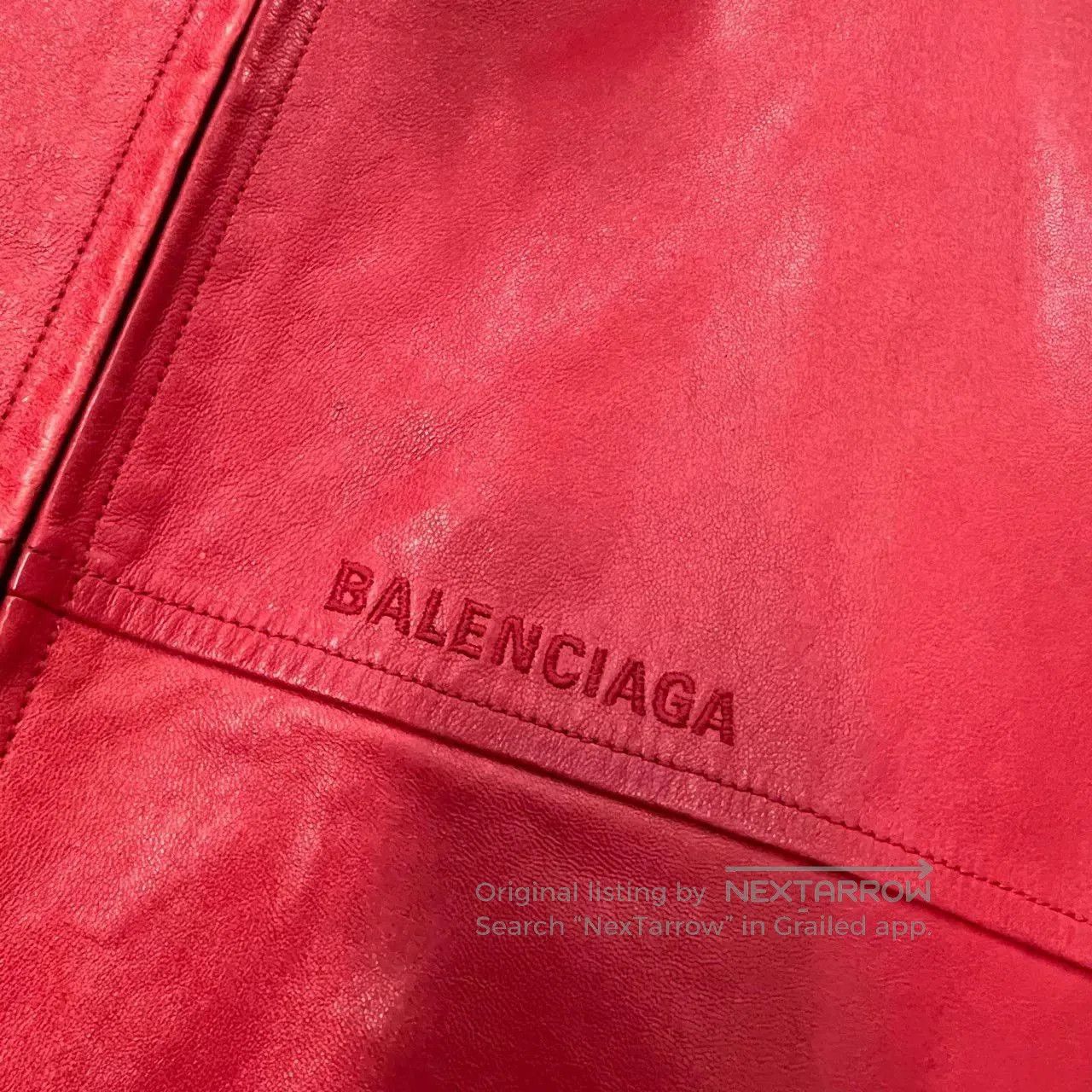 Other Balenciaga Red Embroidered Logo Leather Jacket. Size US L / EU 52-54 / 3 - 2 Thumbnail