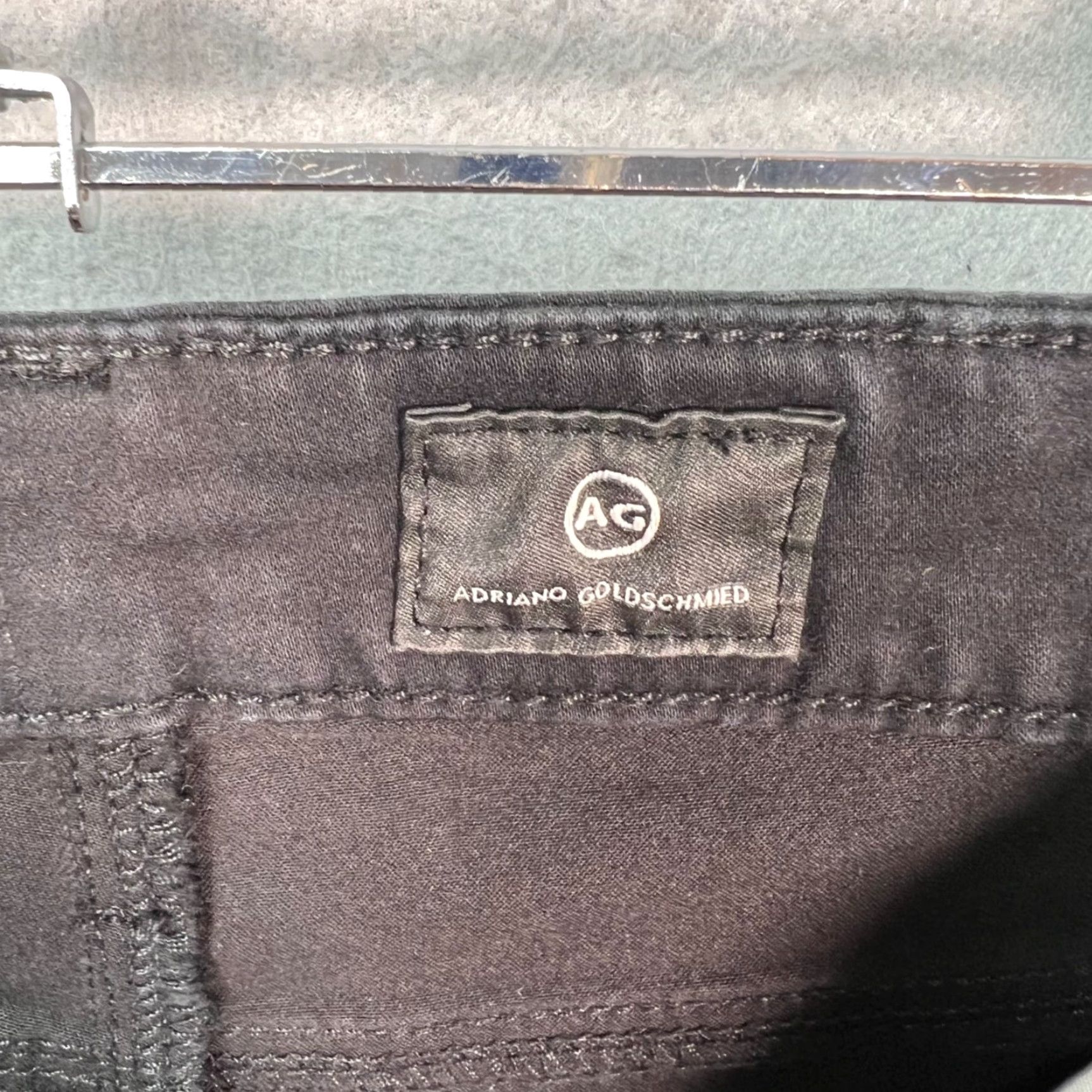 Vintage AG Adriano Goldschmied The Farrah Skinny Ankle High Rise Coated Black Denim Jeans Size 42" / US 20 - 4 Thumbnail