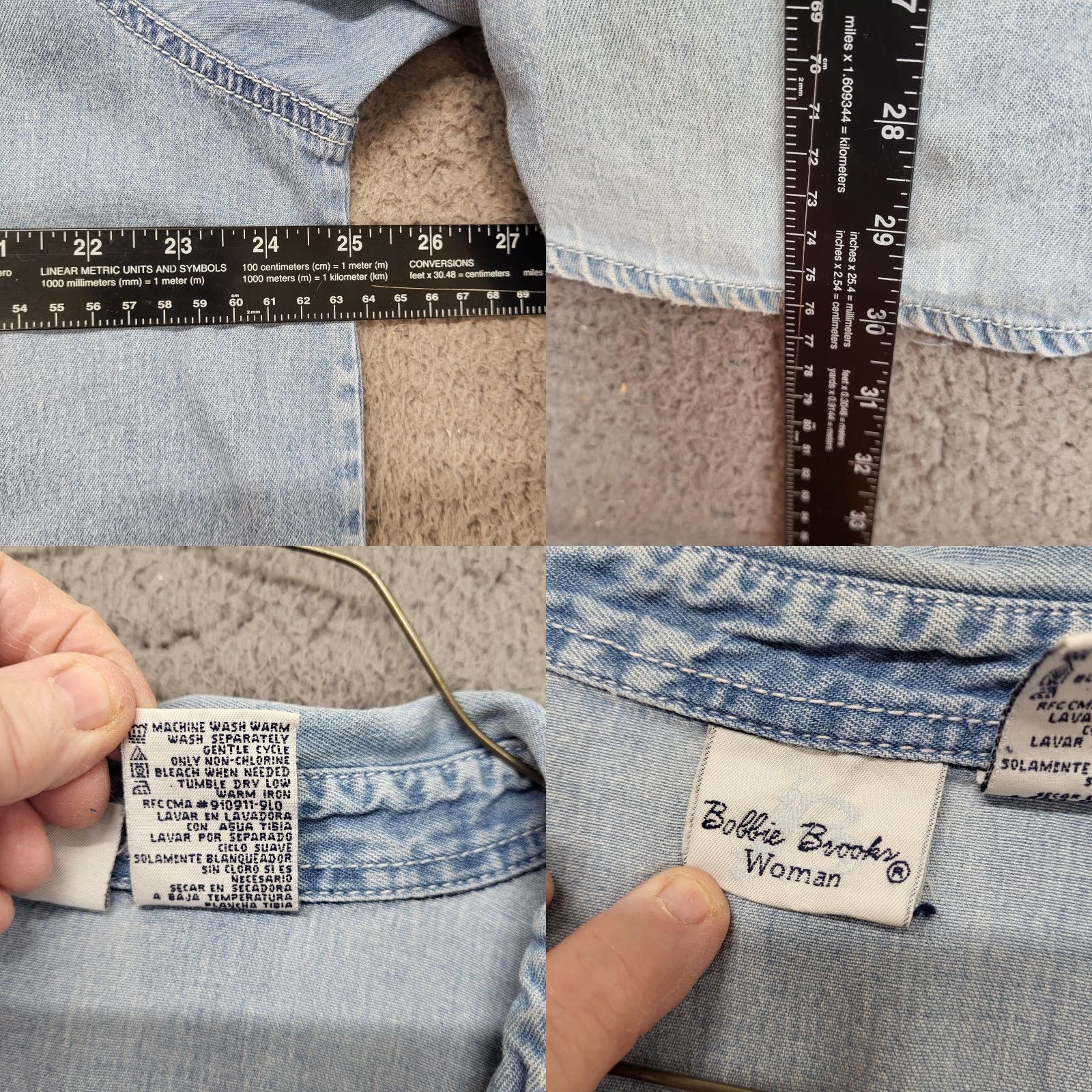 Vintage VINTAGE Bobbie Brooks Denim Shirt Womens 18W/20W Blue Embroidered Bear Pumpkin Flower 90s Size XXL / US 16-18 / IT 52-54 - 9 Thumbnail