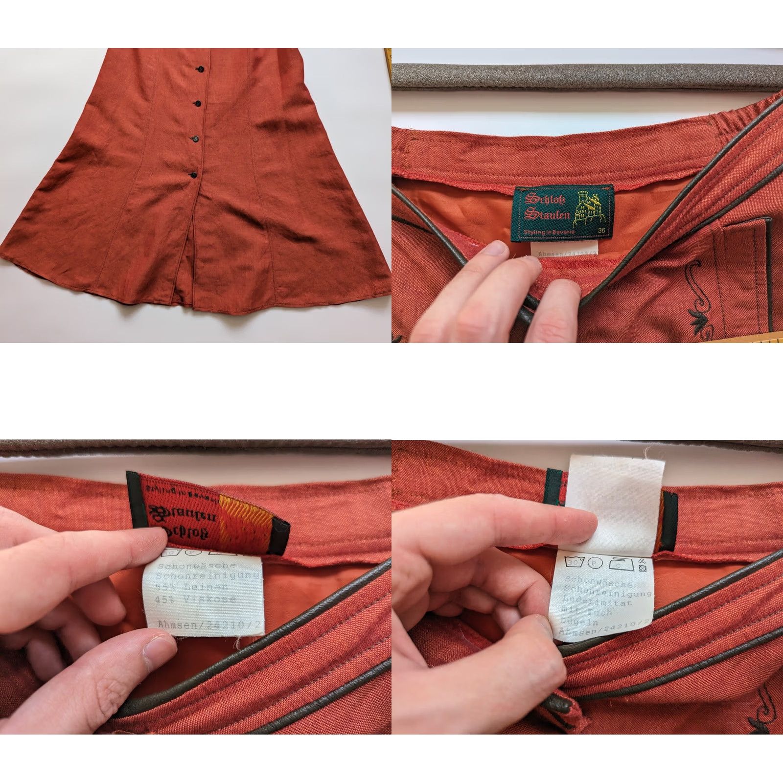 Vintage Bavaria Outfit/Set Schlok Staufen Vintage Size 36 Orange Skirt Included Women Size US 6 / IT 36 - 9 Thumbnail