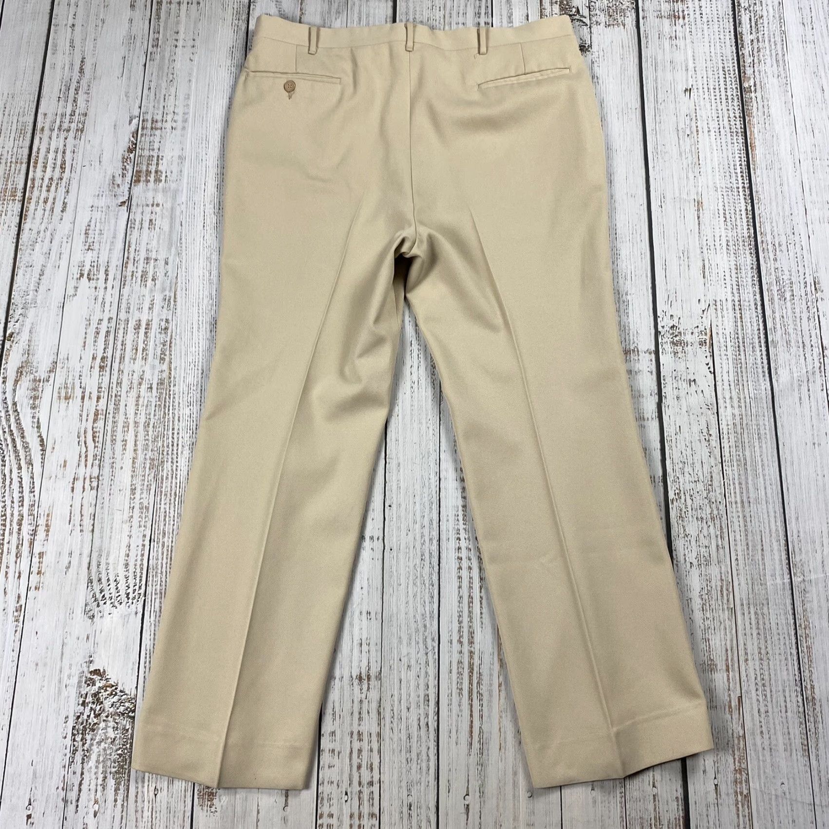 Lee VTG 70S LEE WESTERN WINDSOR PANTS POLYESTER KNIT TAN MENS 38X29 STRAIGHT LEG CHINO ZIP BACK POCKETS MOD DISCO 70s Size US 38 / EU 54 - 7 Thumbnail
