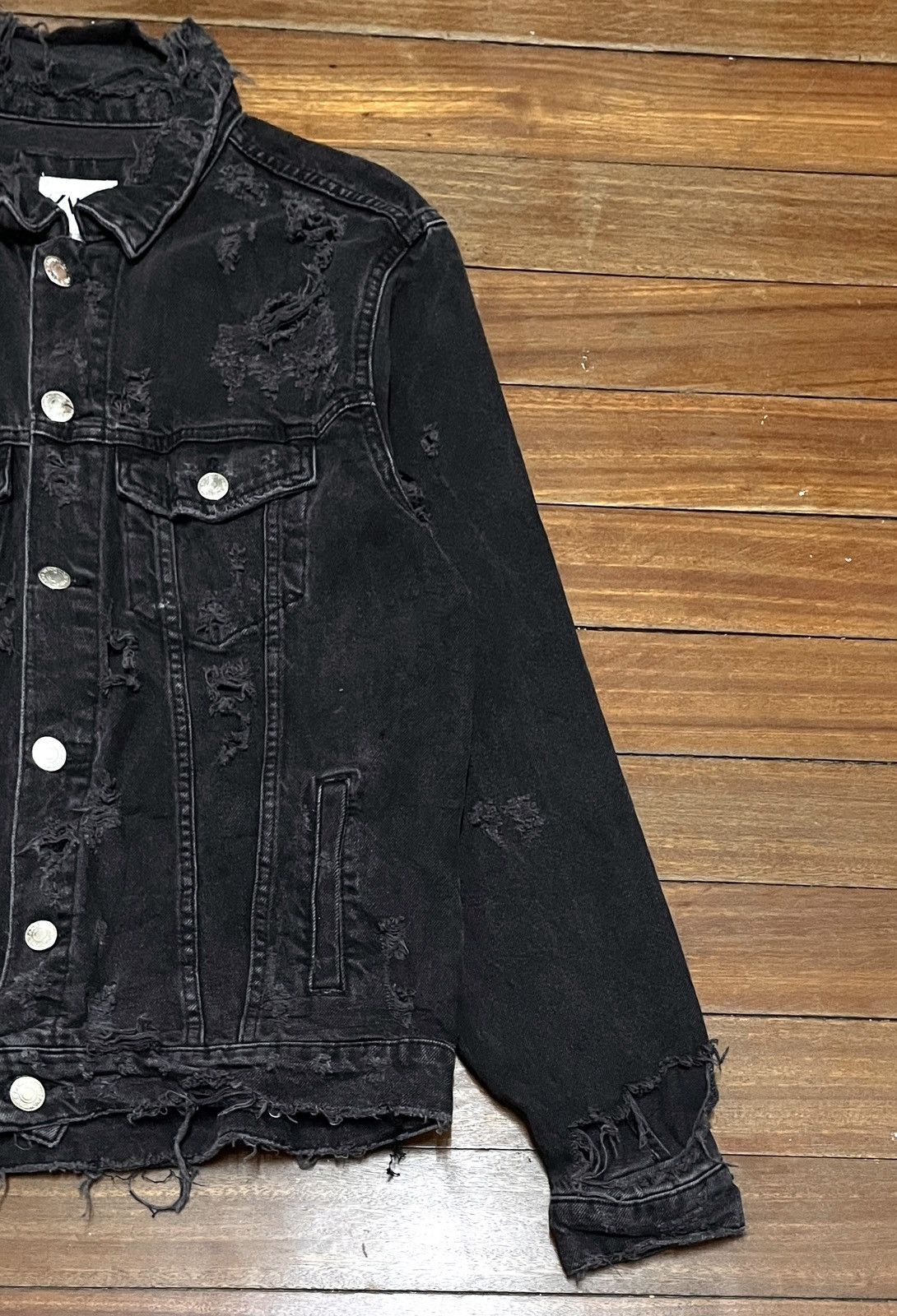 Zara Rare Design Brand Zara Distressed Denim Trucker Jacket 2000s Size US M / EU 48-50 / 2 - 6 Thumbnail
