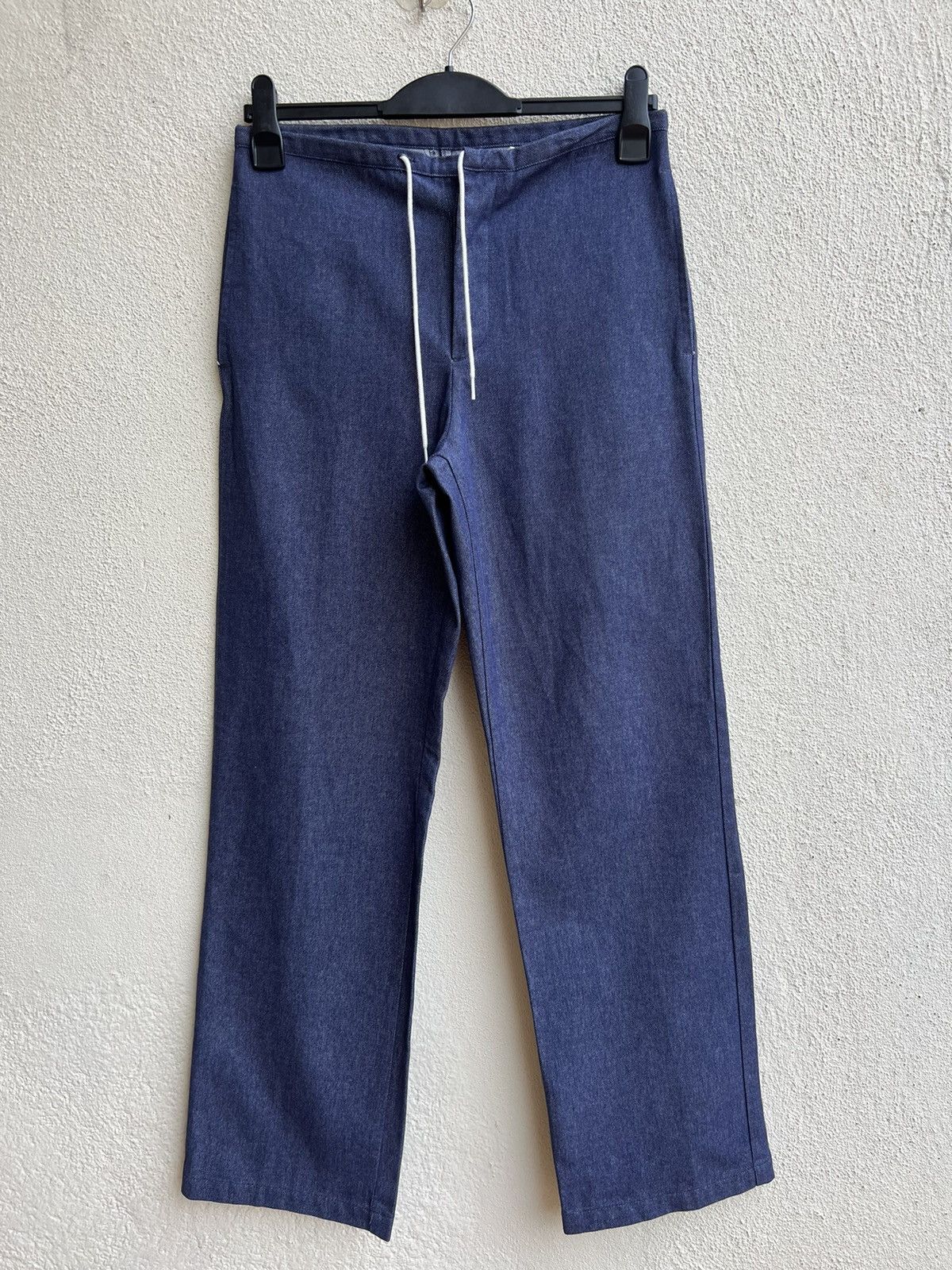 Danton Vintage Danton France Draw String Denim Trouser Pant Size US 29 - 16 Thumbnail