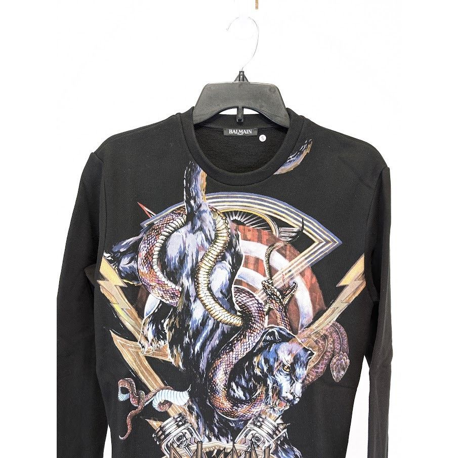 Balmain o1rshd1 Side Zip Sweatshirt in Black Size US S / EU 44-46 / 1 - 6 Thumbnail