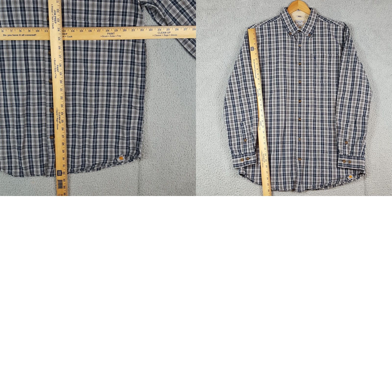 Carhartt Carhartt Plaid Button-Up Dress Shirt Men's Large Long Sleeve Collared Workwear Multicolor Classic Retro Size 42R - 8 Thumbnail