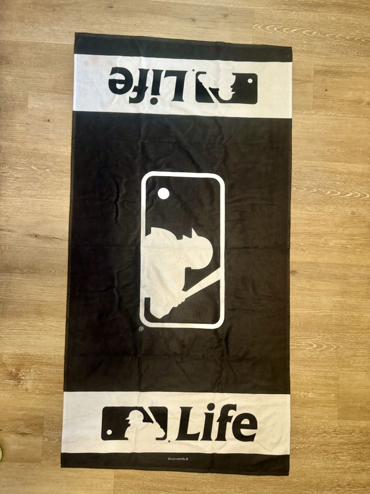 MLB MLB Life Official XLarge Beach Towel Black/White New Size ONE SIZE - 2 Thumbnail