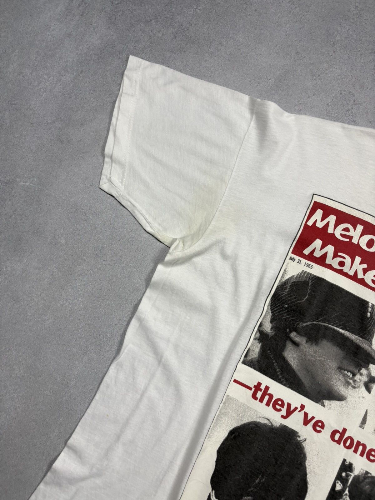 Band Tees Vintage 80s The Beatles Melody Maker Help Promo T-shirt Tour Size US XL / EU 56 / 4 - 5 Thumbnail