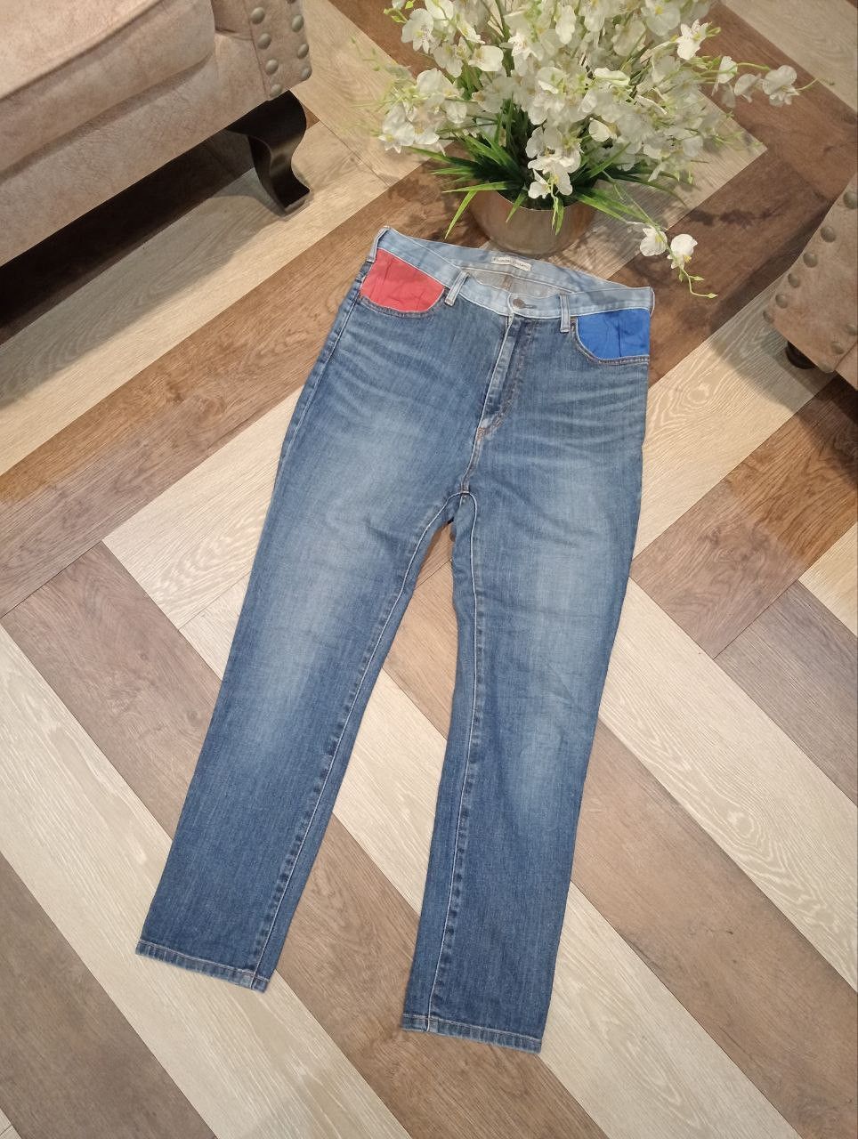 Tsumori Chisato TSUMORI CHISATO by ISSEY MIYAKE STRETCH BLUE JEANS Size US 31 - 2 Thumbnail