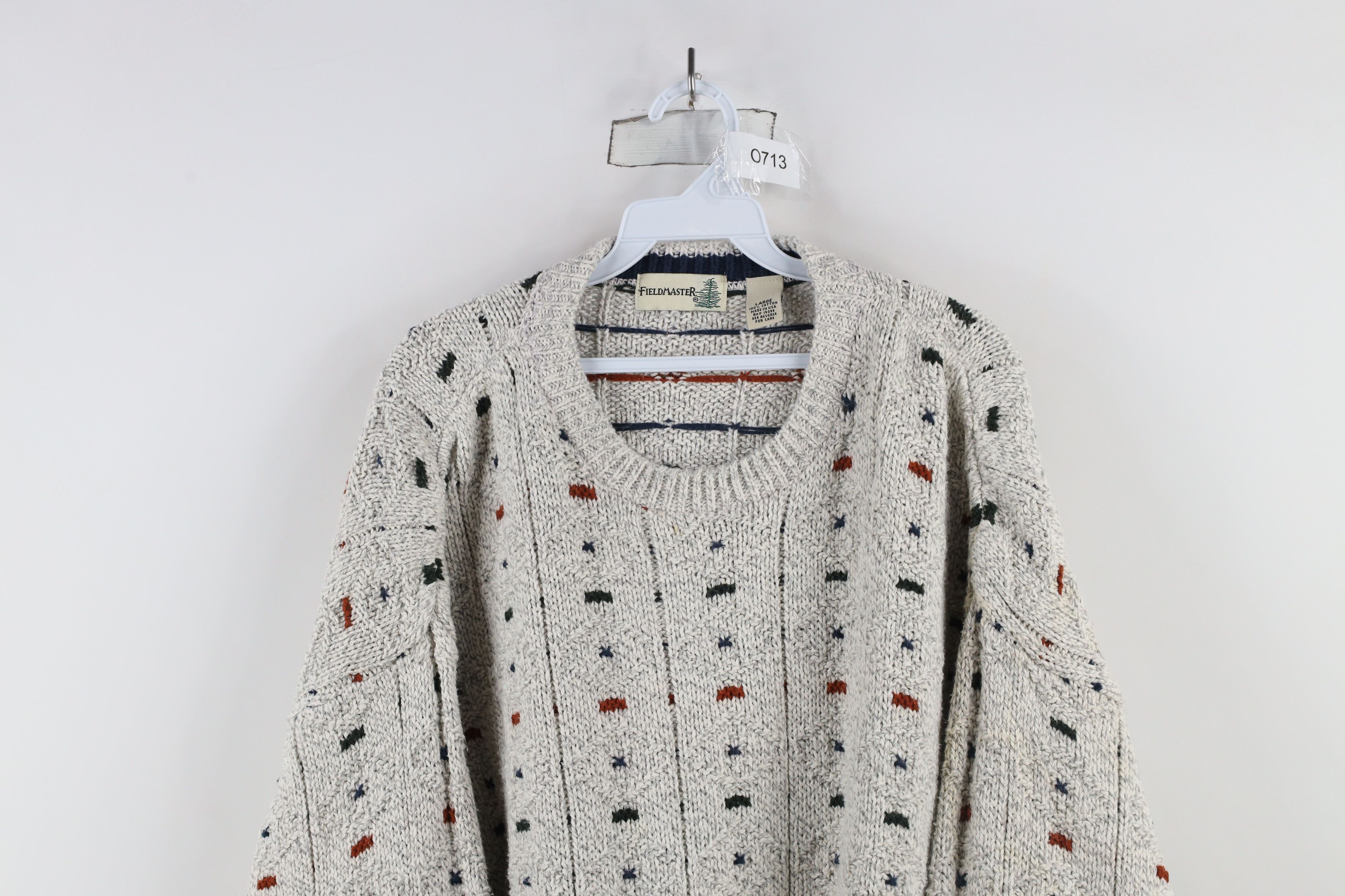 Vintage Vintage 90s Streetwear Geometric Cotton Knit Dad Sweater USA Size US L / EU 52-54 / 3 - 2 Thumbnail