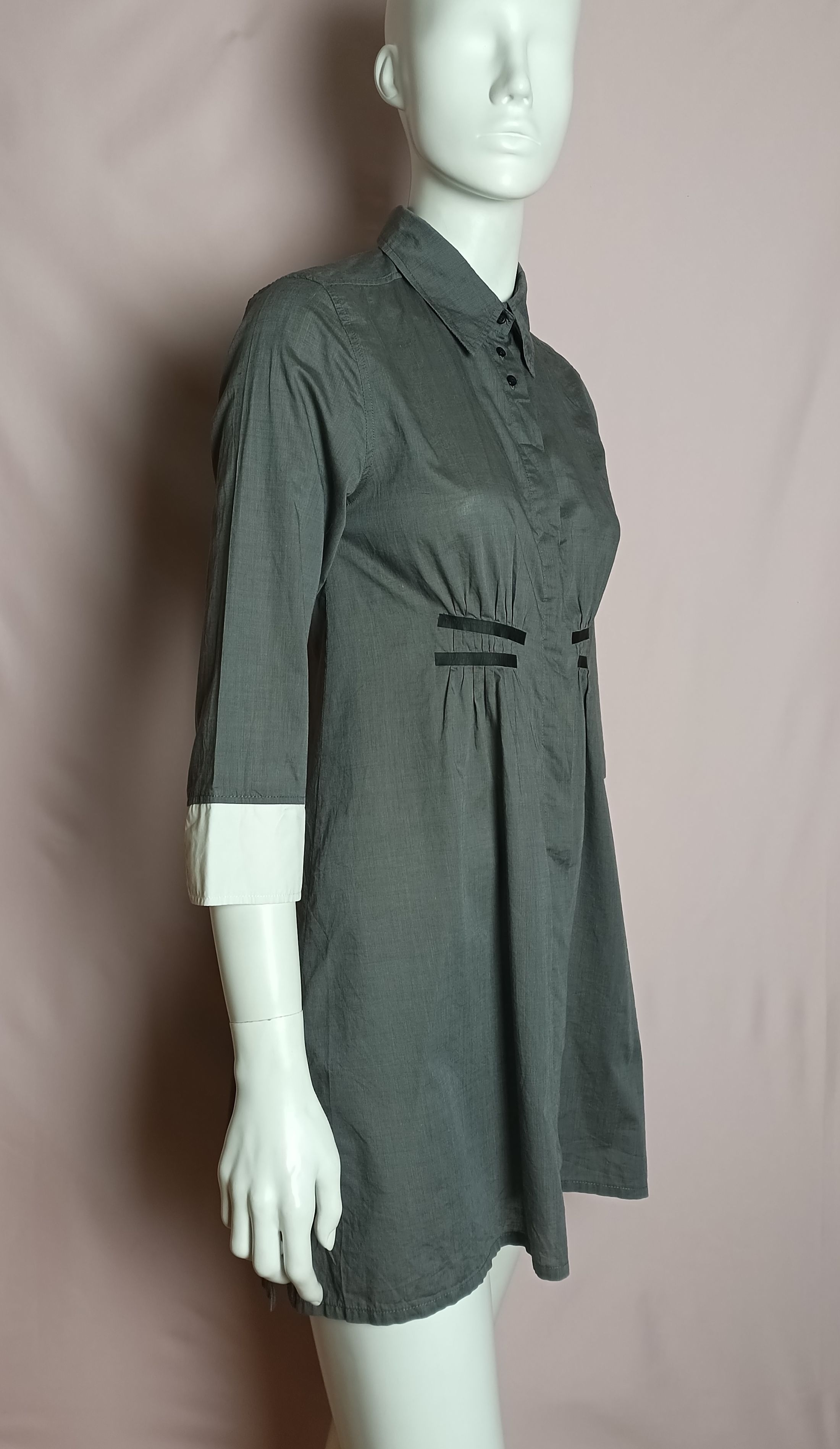 Cop Copine Cop Copine Cotton Grey Tunic Short Dress EU 36 Size XS / US 0-2 / IT 36-38 - 2 Thumbnail