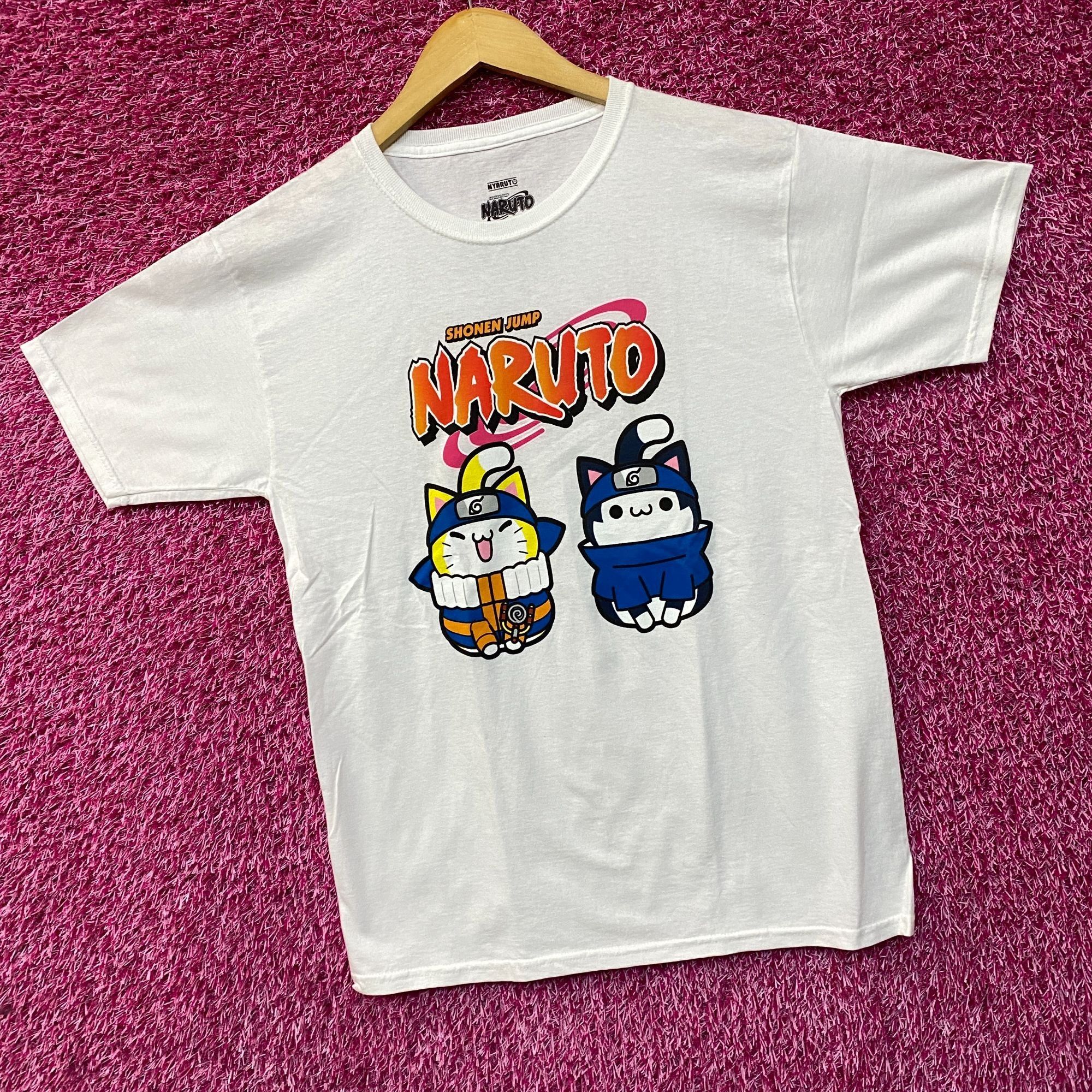 Anime Naruto Nyaruto Sasuke and Uzumaki Logo Graphic T-Shirt SM Size US S / EU 44-46 / 1 - 3 Thumbnail