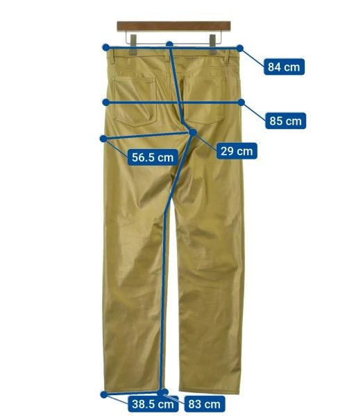 Comme des Garcons Homme Plus Casual Pants Synthetic Leather Full Length Straight Cut Gold Size US 33 - 3 Thumbnail