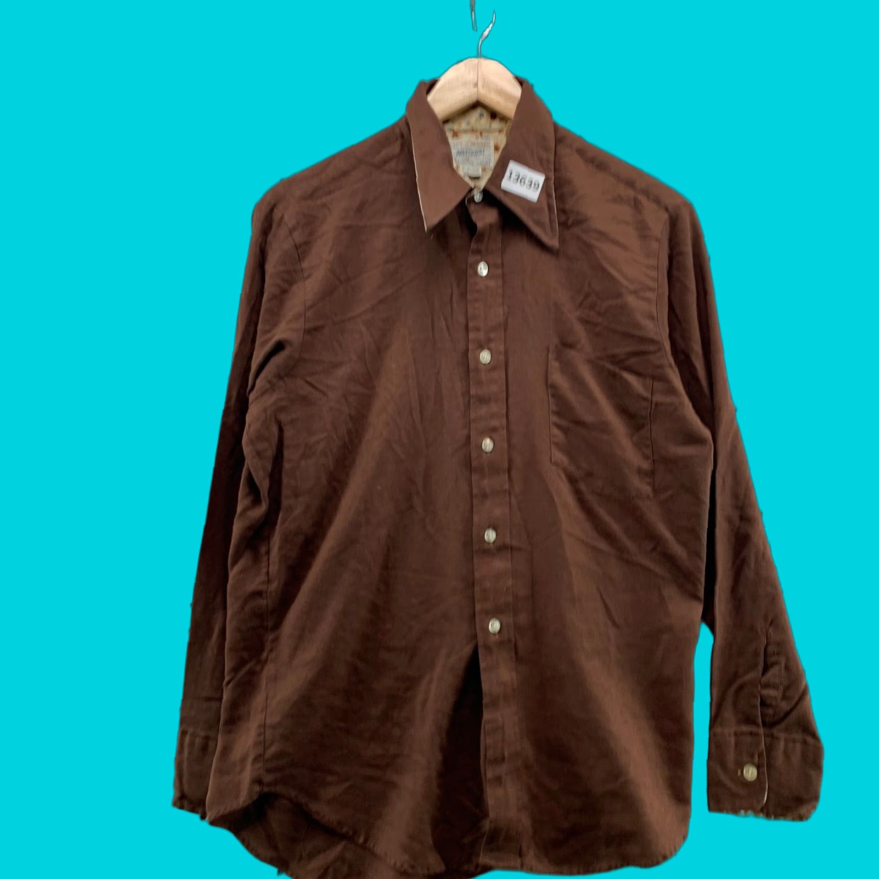 Vintage VINTAGE National Shirt Shop Shirt M Brown Long Sleeve Button-Up Casual Mens Size US M / EU 48-50 / 2 - 1 Thumbnail