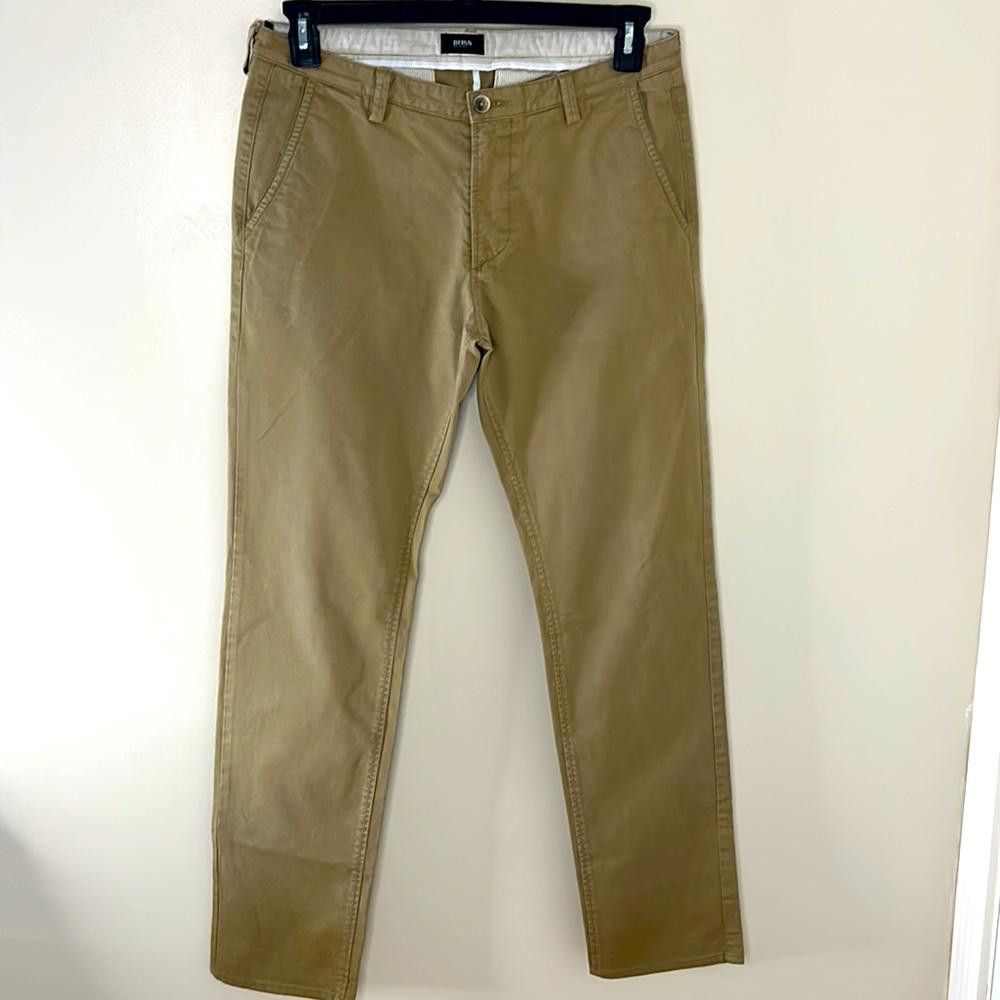 Hugo Boss Stretch Chinos - BOSS - Slim - khaki color - 32R -97%Ctn3%el Size US 32 / EU 48 - 2 Thumbnail