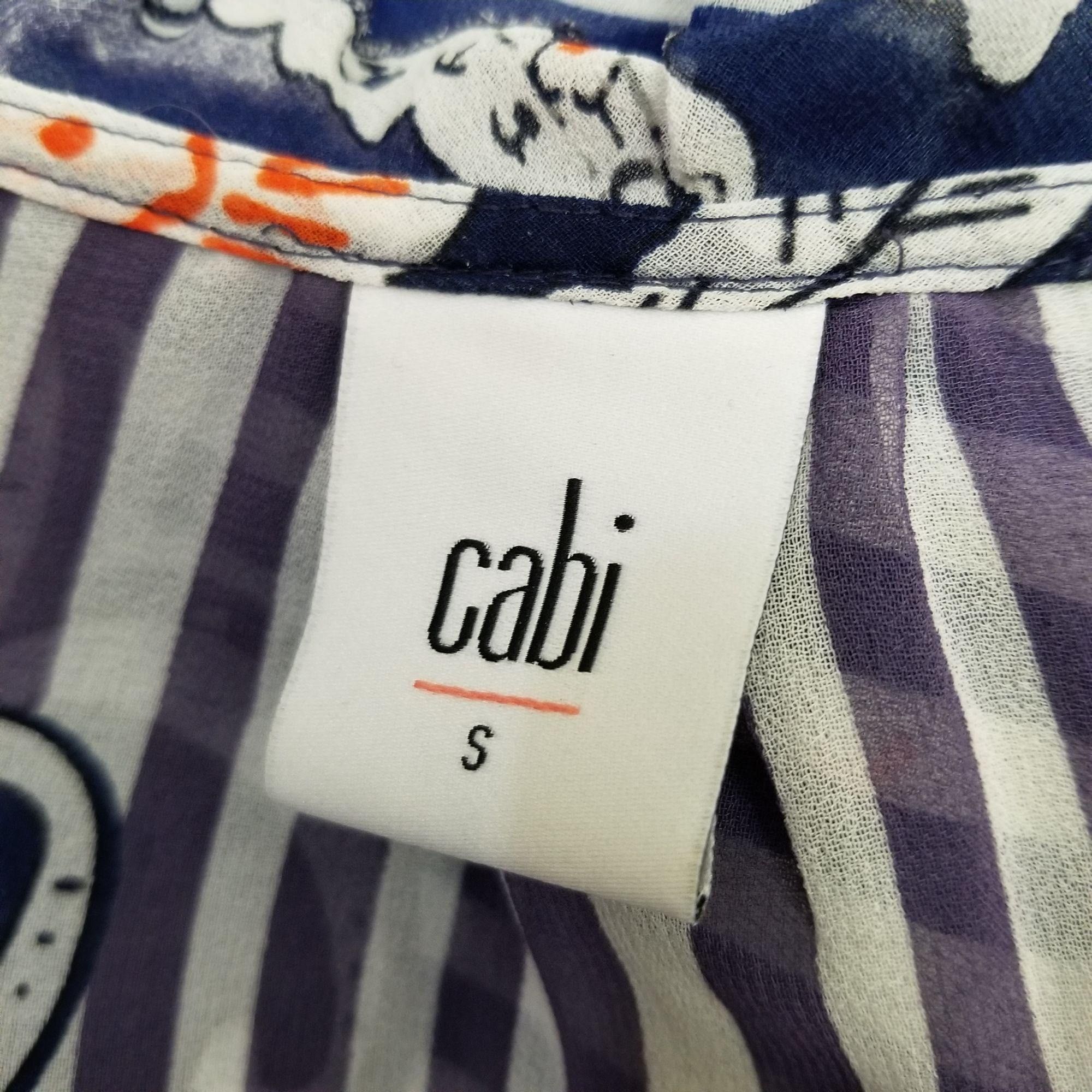 Other Cabi S Blue Paisley Stripe Top Sleeveless Sheer Peplum 5349 Size S / US 4 / IT 40 - 4 Thumbnail
