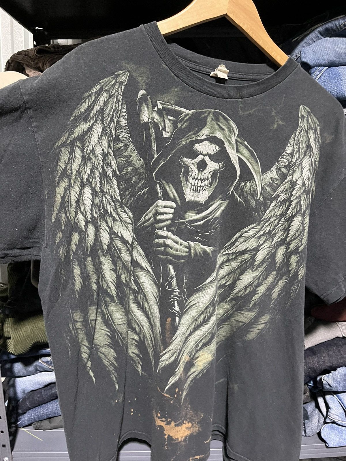 Affliction × Tapout × Vintage Crazy Y2K Affliction Style Grunge Wings Skater Opium Tee Size US XL / EU 56 / 4 - 2 Thumbnail