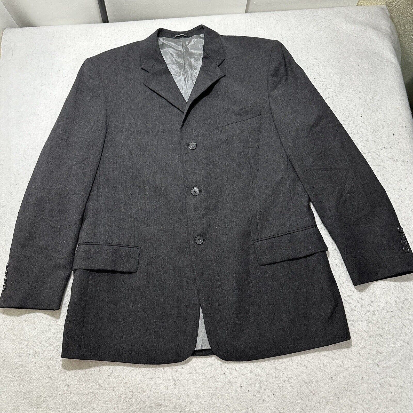Other Axcess Claiborne 42R 100% Wool Suit Jacket Black/Gray Blazer Size 42R - 1 Thumbnail
