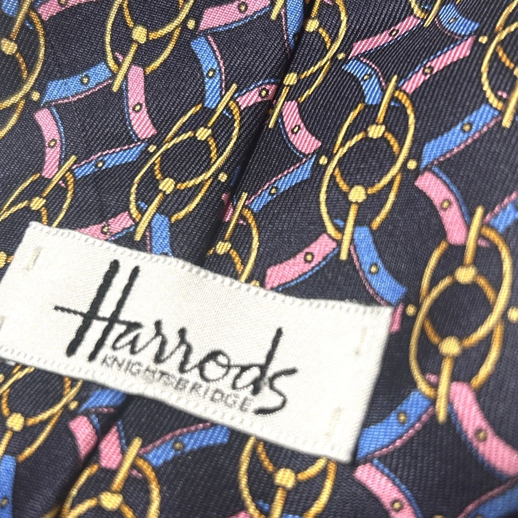Harrods VINTAGE Harrods Tie 100% Silk Made in England Geometric Pharaoh Egyptian Designer Size ONE SIZE - 7 Thumbnail