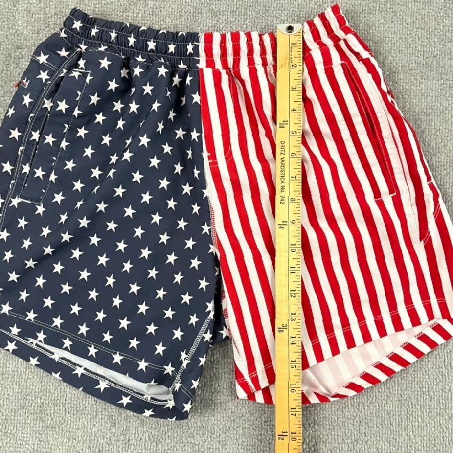 Vintage Freeballers Shorts Mens Medium / 6" Lined Red White Blue USA Flag Star Patriotic Shirt Size US 31 - 4 Thumbnail