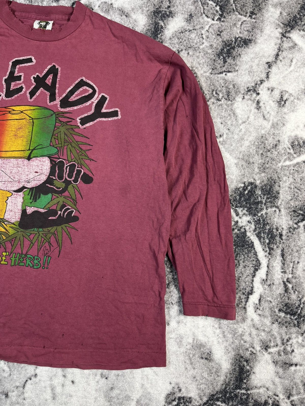 Vintage Vintage 90s Dready Distressed Rasta Graphic Tee UK Size US XL / EU 56 / 4 - 3 Thumbnail