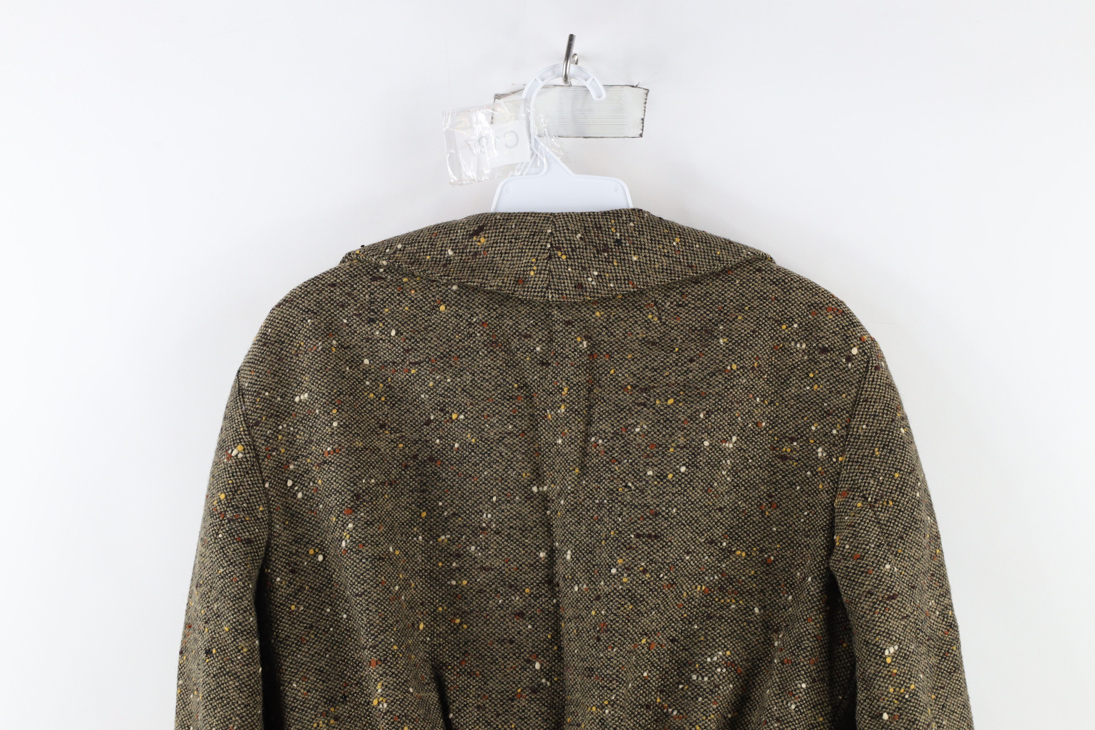 Vintage Vintage 50s Italian Couture Tweed Button Blazer Jacket Italy Size XL / US 12-14 / IT 48-50 - 9 Thumbnail
